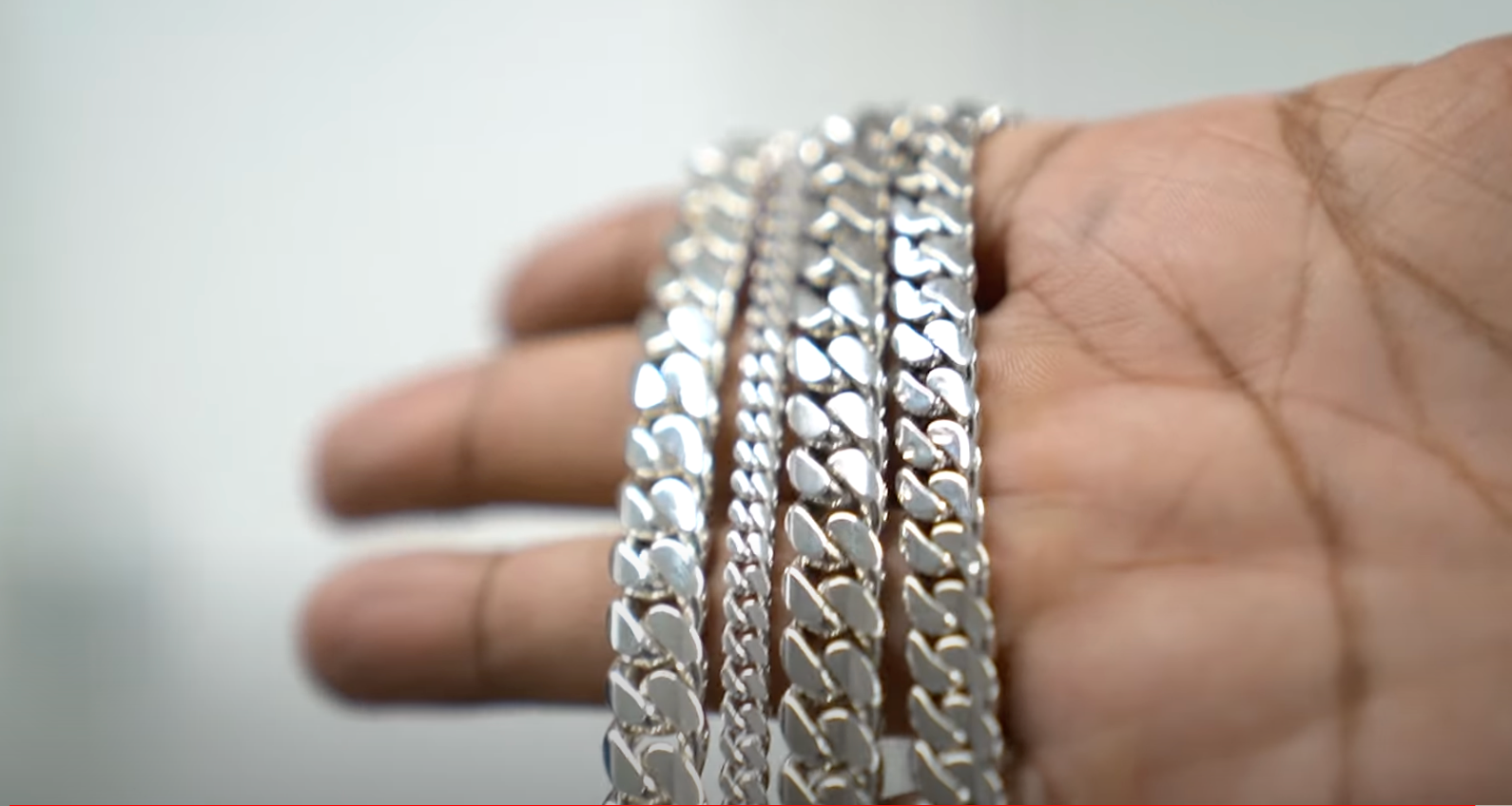 white gold silver rhodium and palladium miami cuban link chains