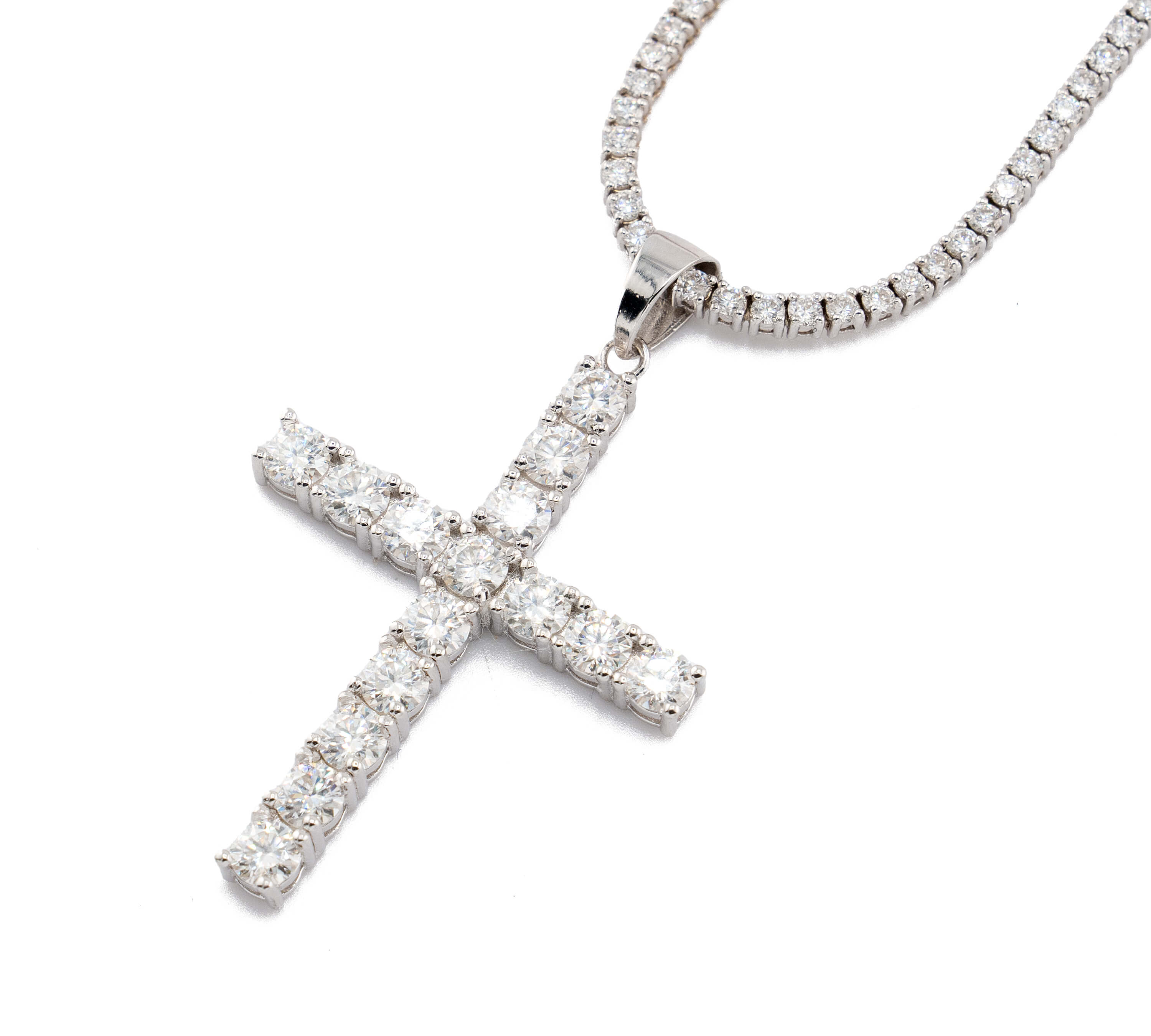 Single Stone Cross Pendant
