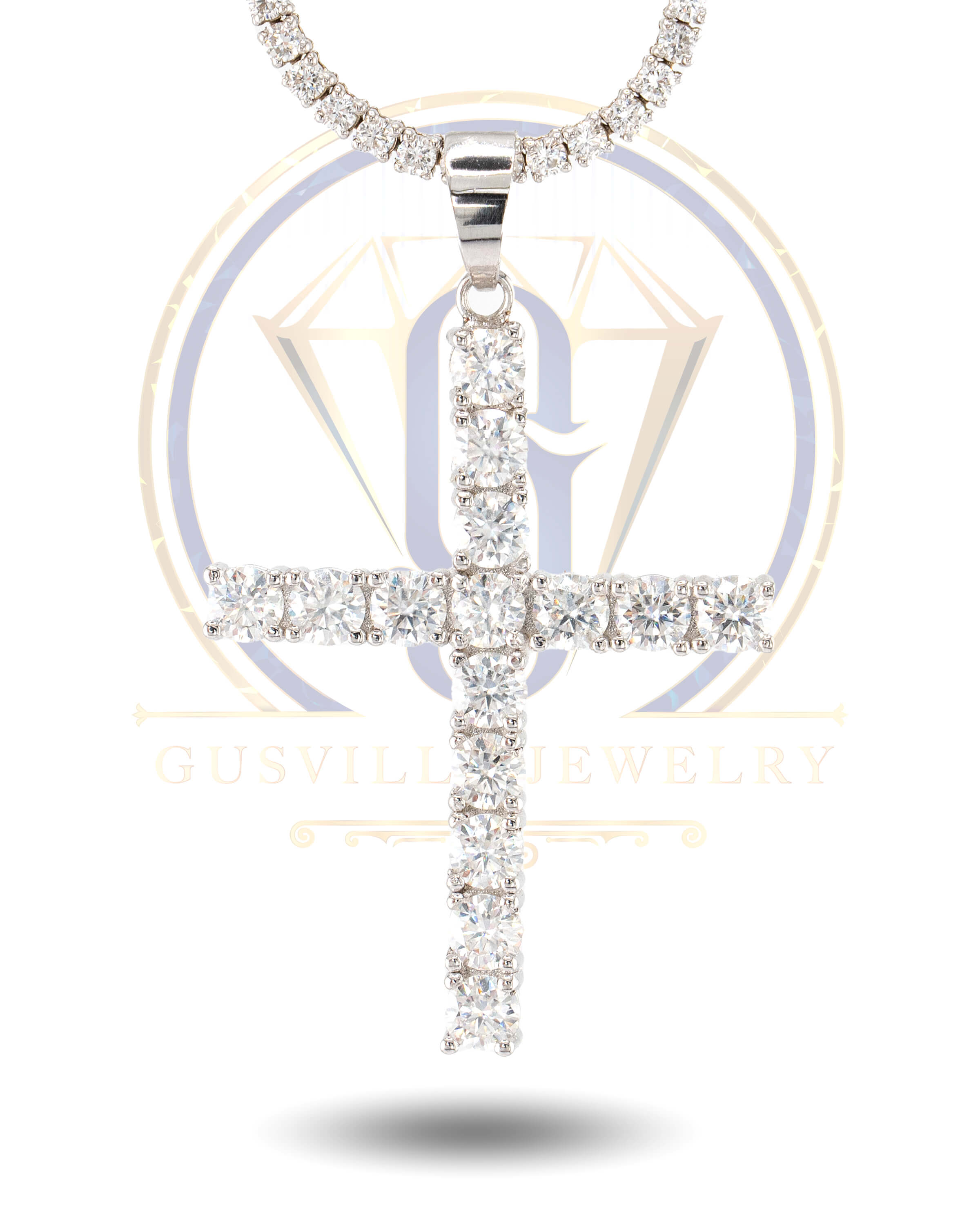 Single Stone Cross Pendant
