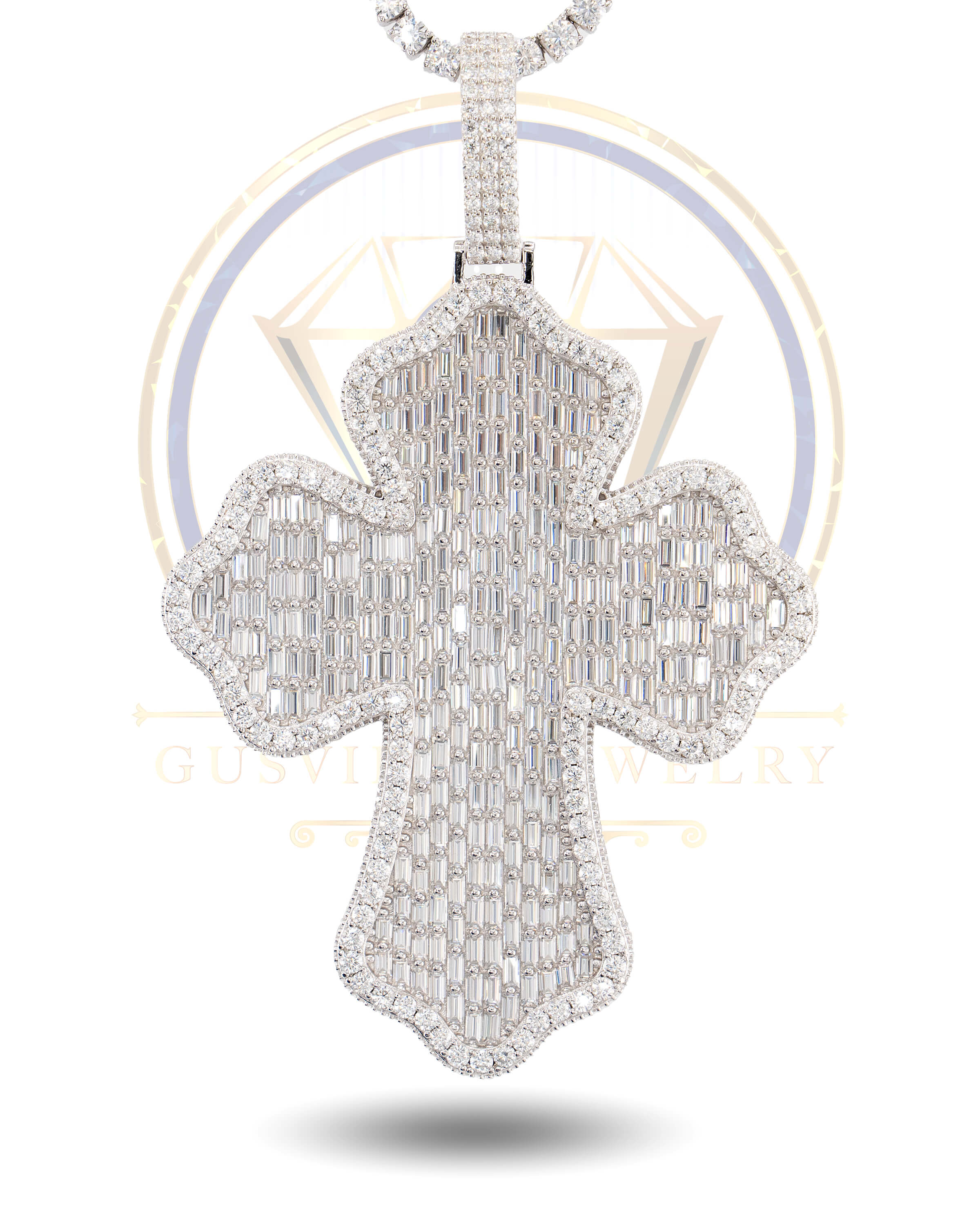 Smooth Gothic Moissanite Pendant