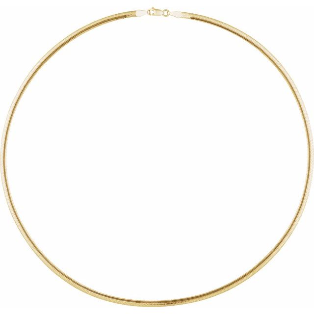 14K Gold Reversible Diamond-Cut Snake Chain 16 inches by Ch1281