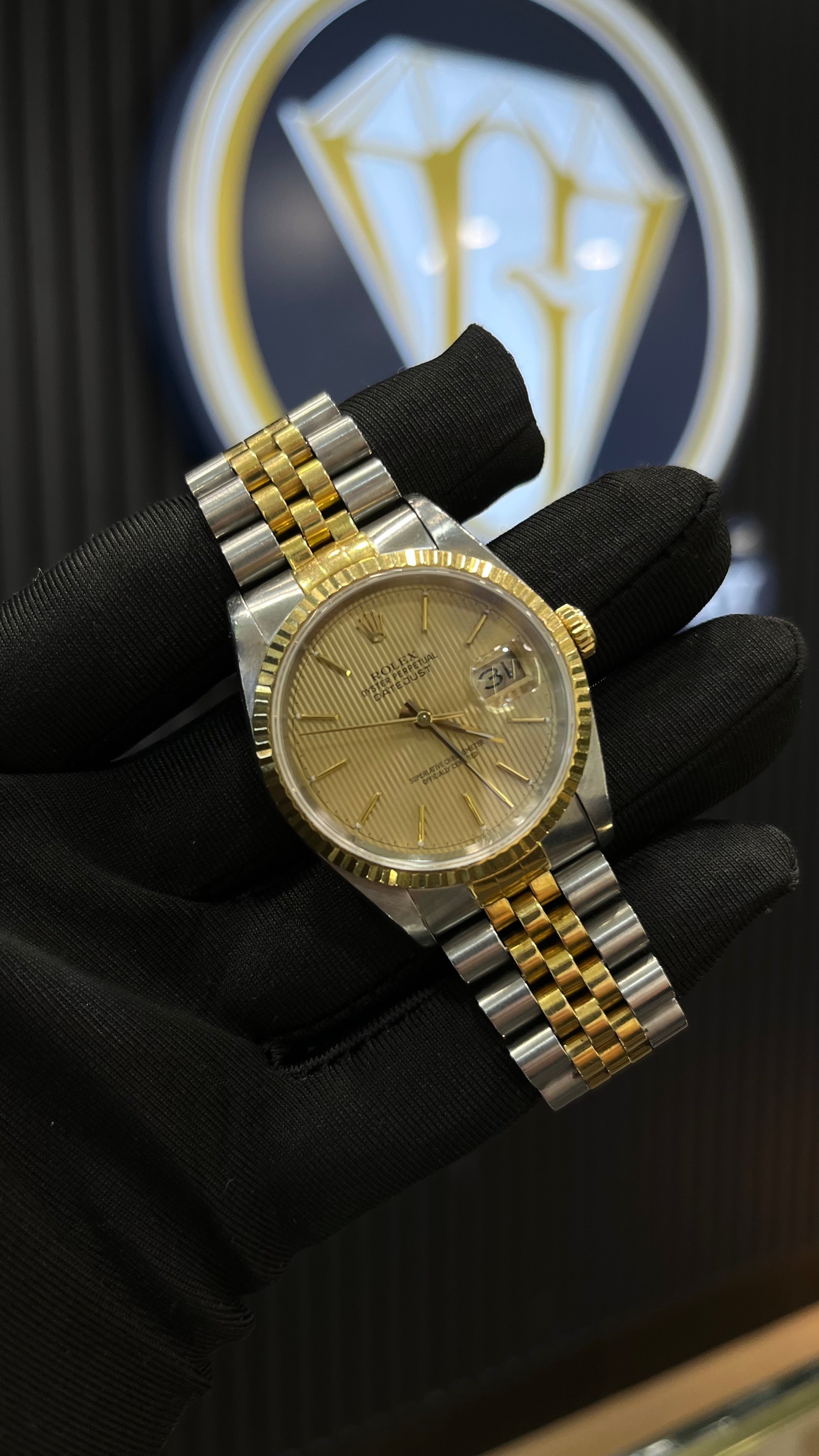 Rolex Datejust 36MM Champagne Tapestry Dial