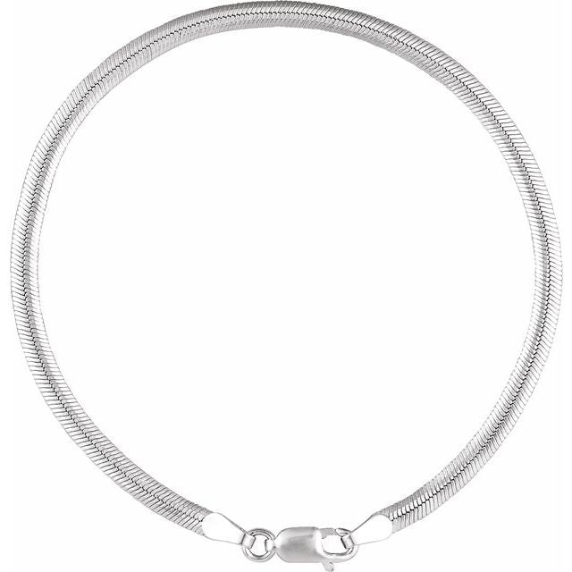 Sterling Silver 3 mm Oval Snake Chain Bracelet by Ch1291