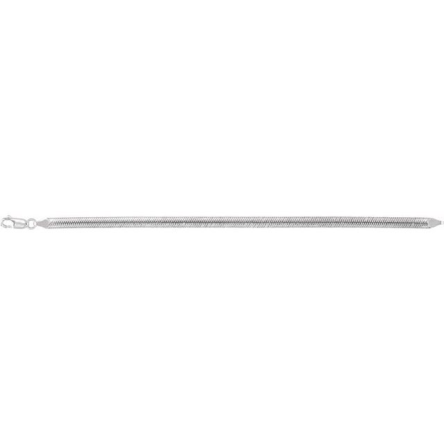 Sterling Silver 4.8 mm Oval Snake Chain by Ch1292, 7-inch with Lobster Clasp