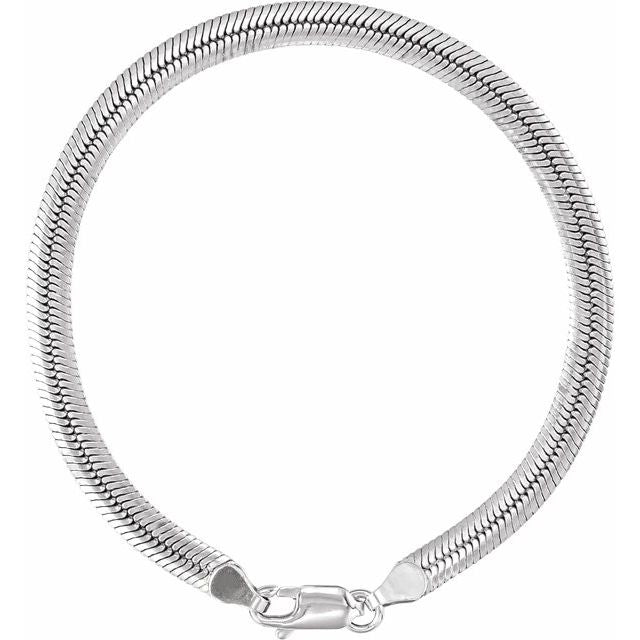 Sterling Silver 4.8 mm Oval Snake Chain by Ch1292, 7-inch with Lobster Clasp