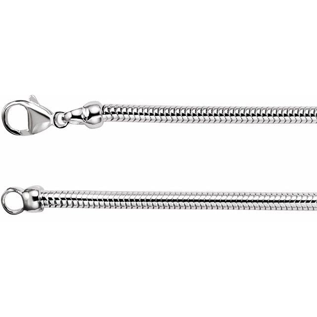 Sterling Silver 3.25 mm Round Snake Chain by Ch265, 20 inches