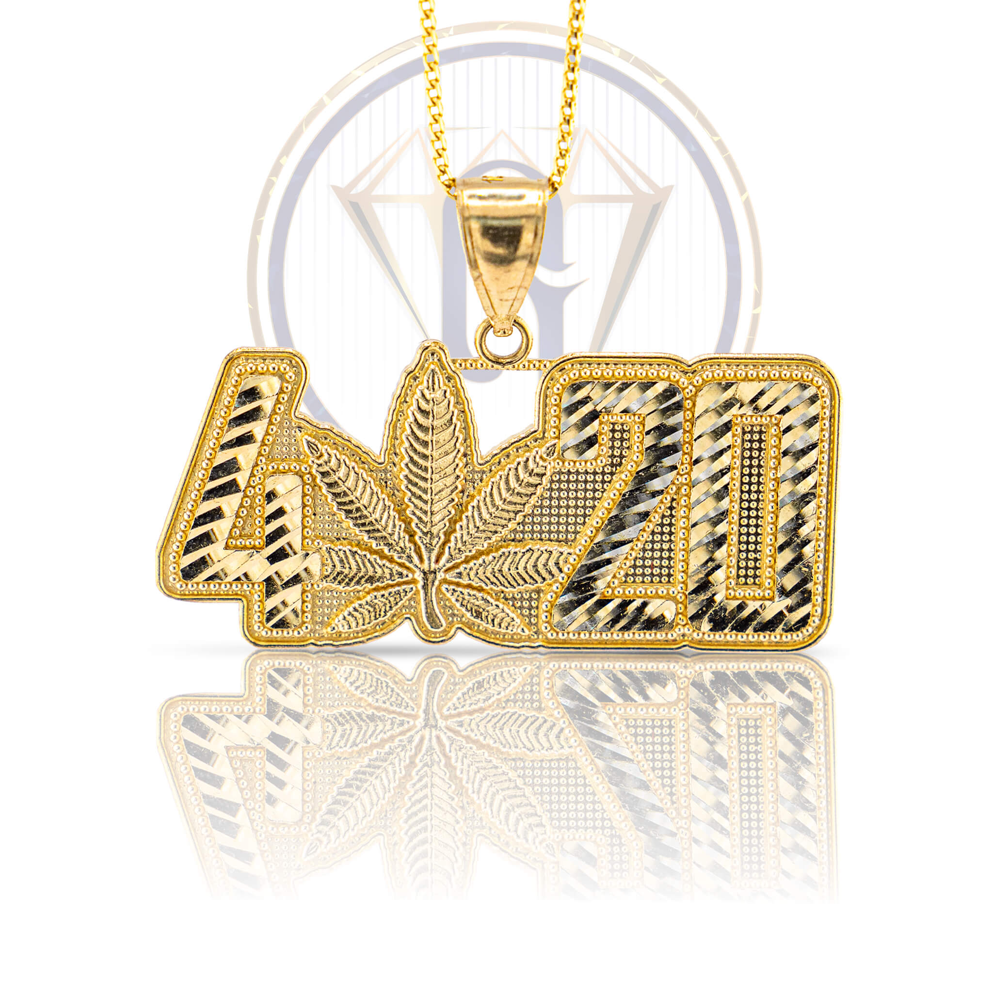420 Italian Diamond Cut Pendant 10k