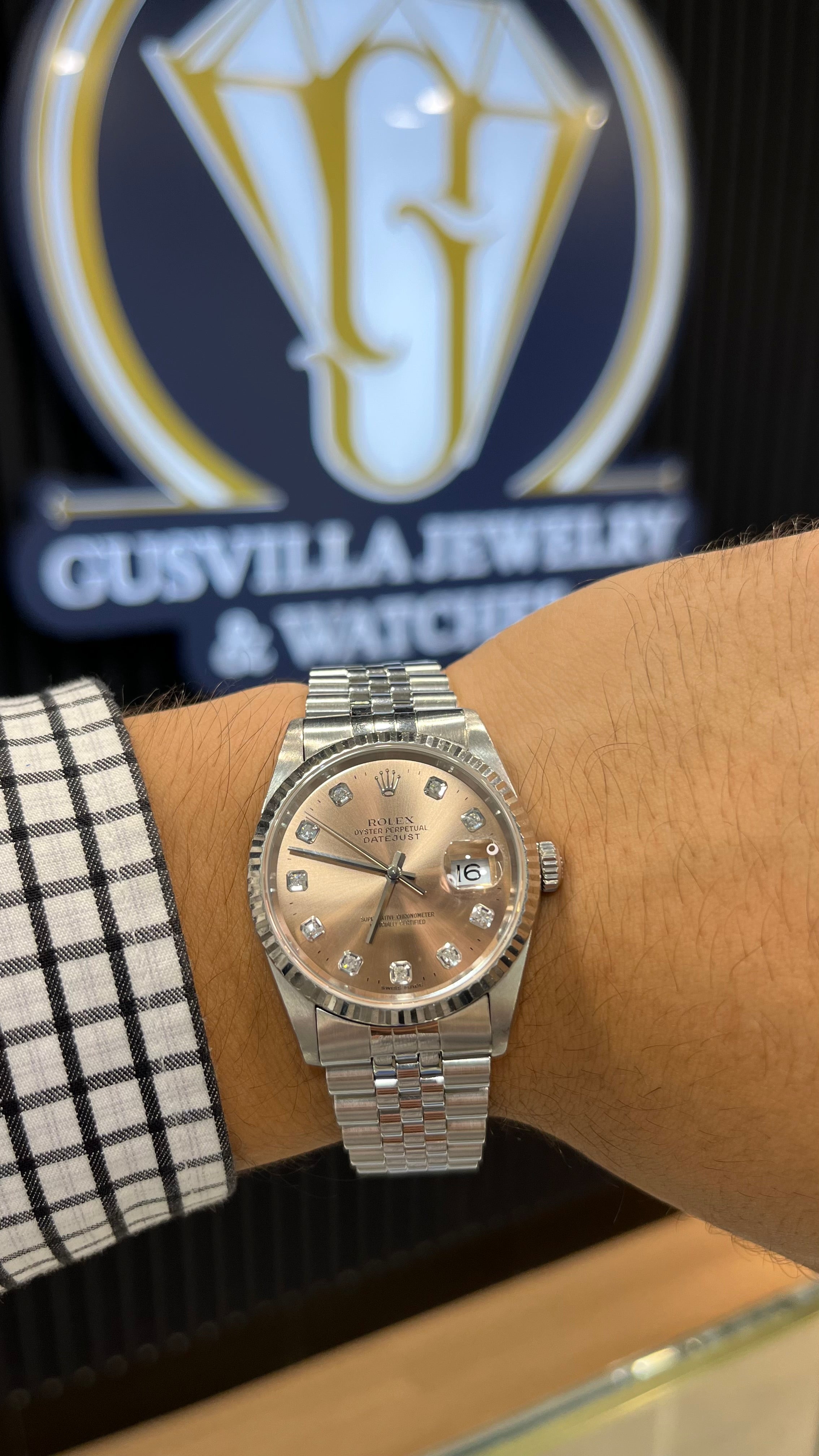 Rolex Datejust 36MM Salmon Diamond Dial