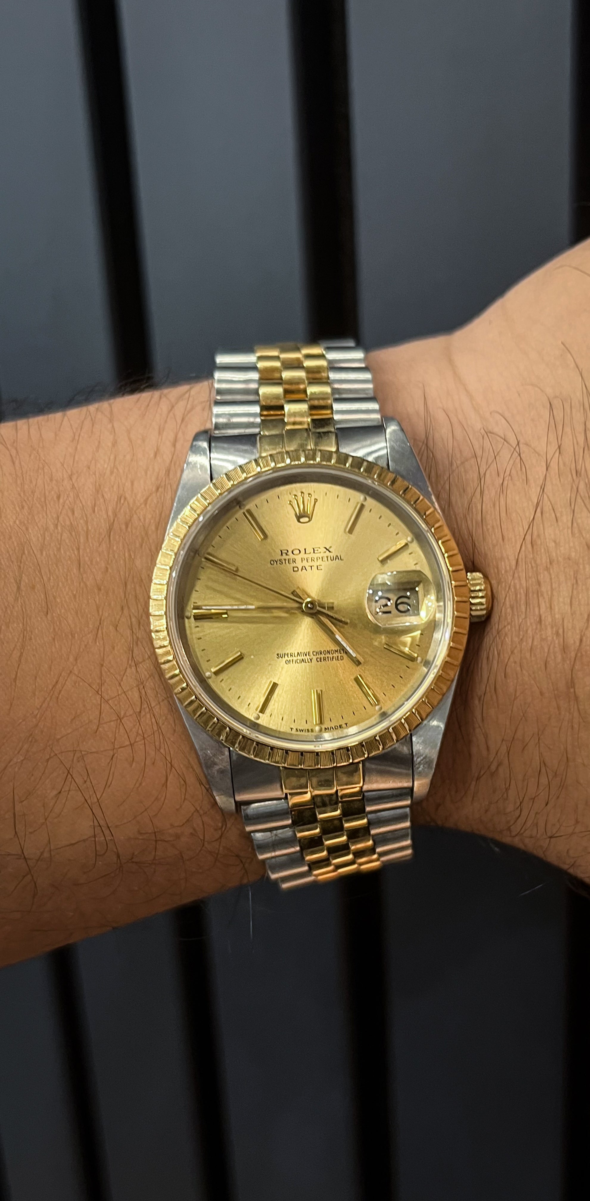 Rolex Datejust 34MM Champagne Stick Dial