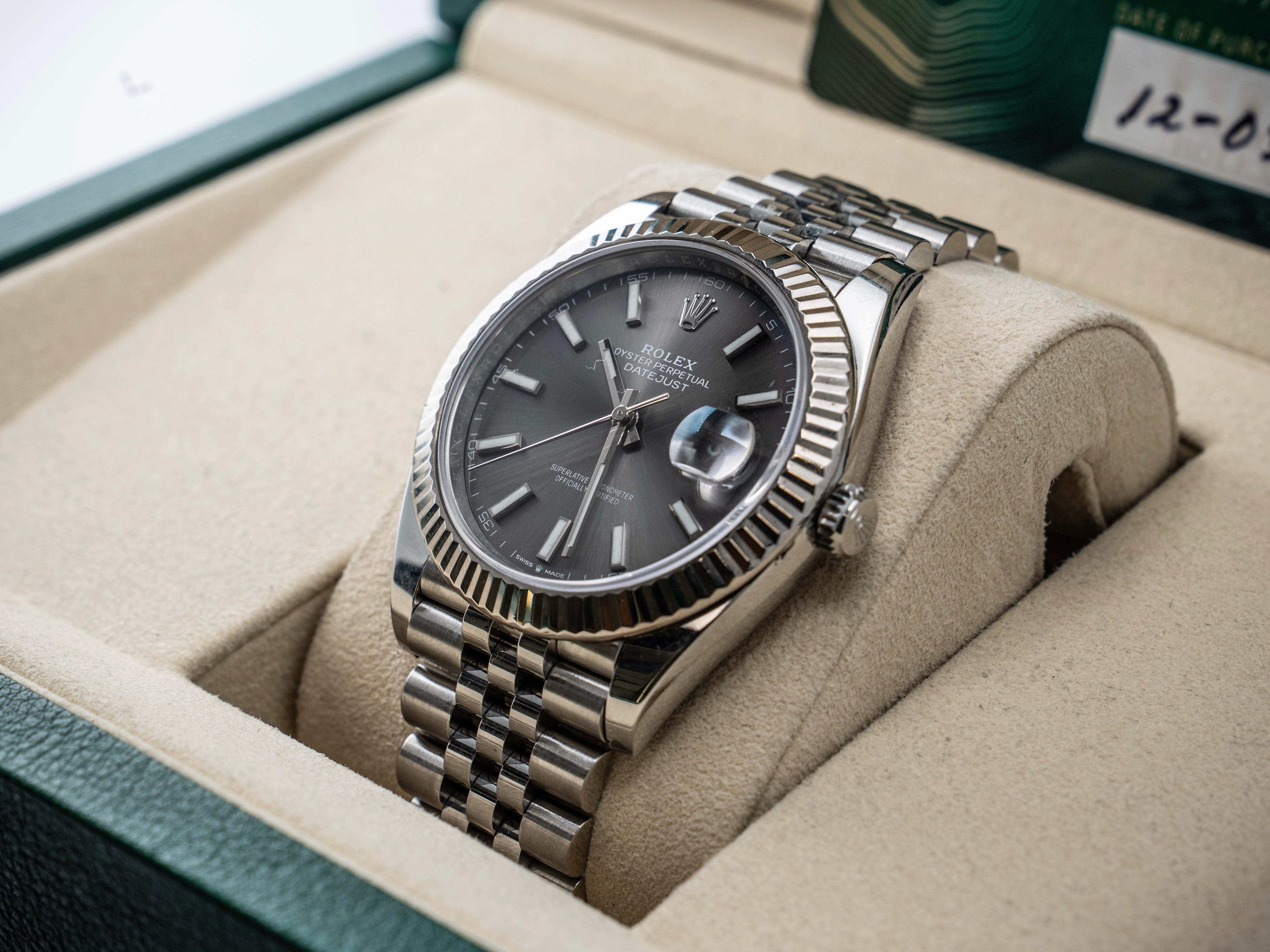 Rolex Datejust Rhodium Stick Dial on Jubilee