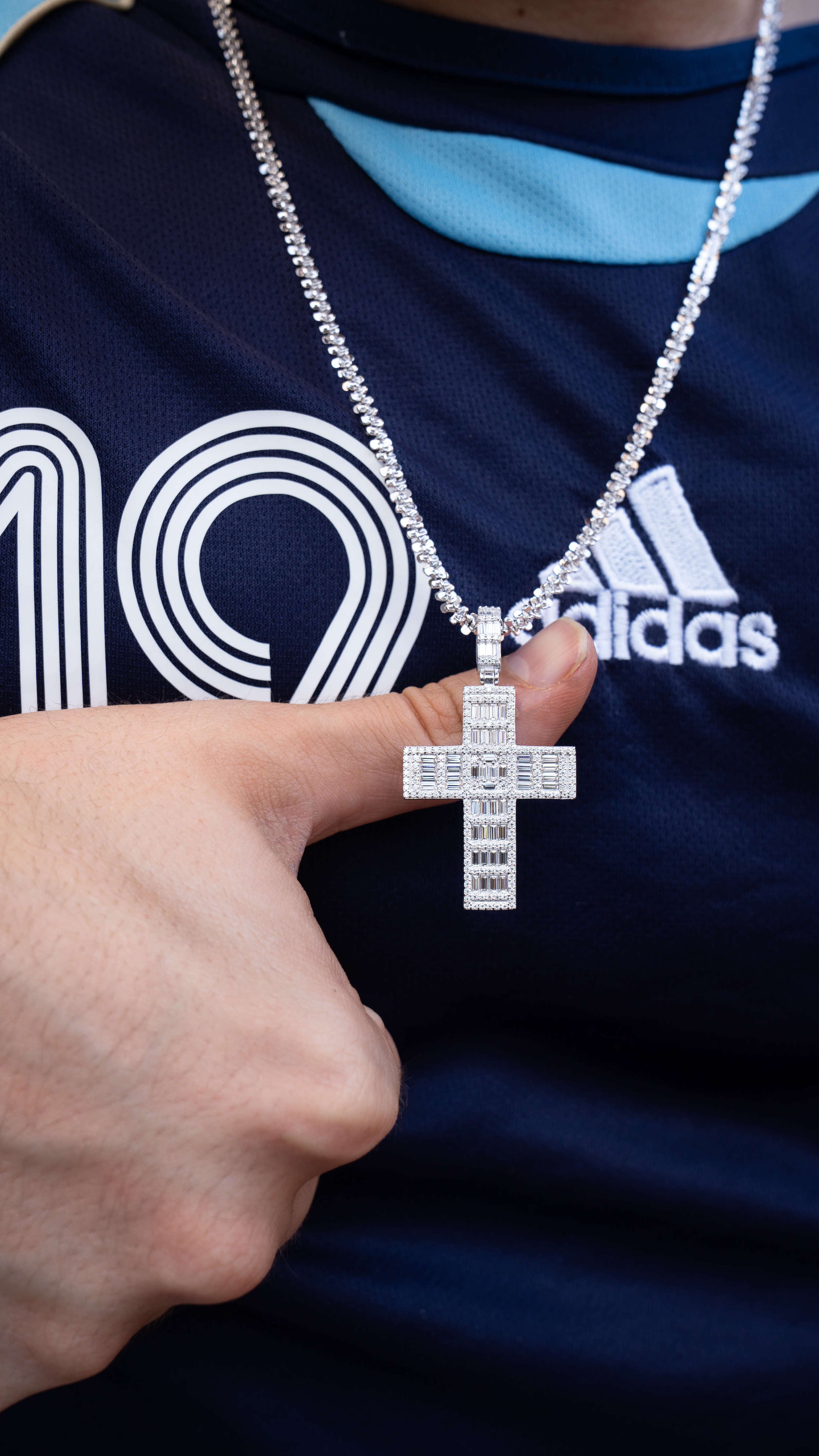 Baguette Cross | Moissanite Pendant 12