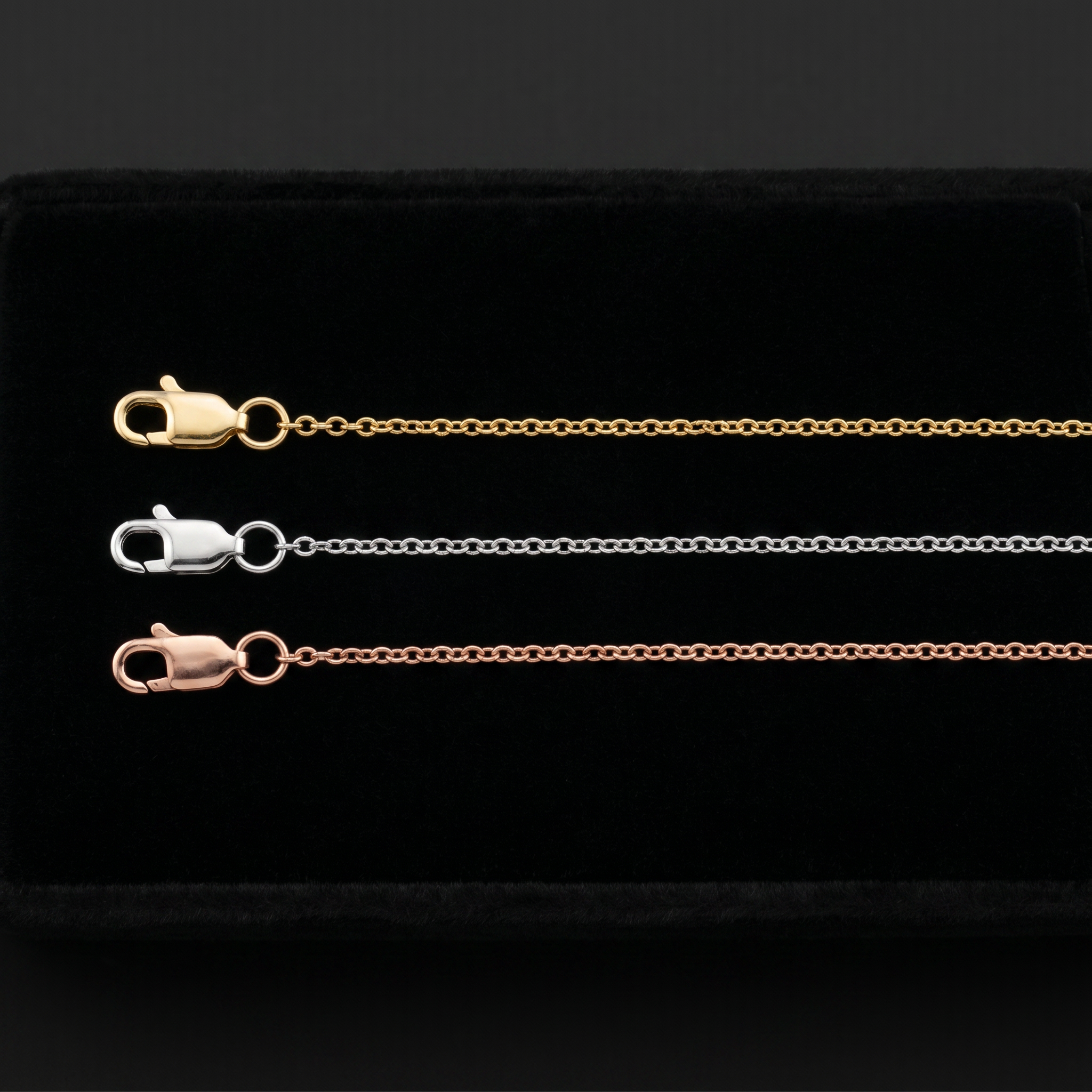 14K Gold 1 mm Cable Chain Necklace with Lobster Clasp