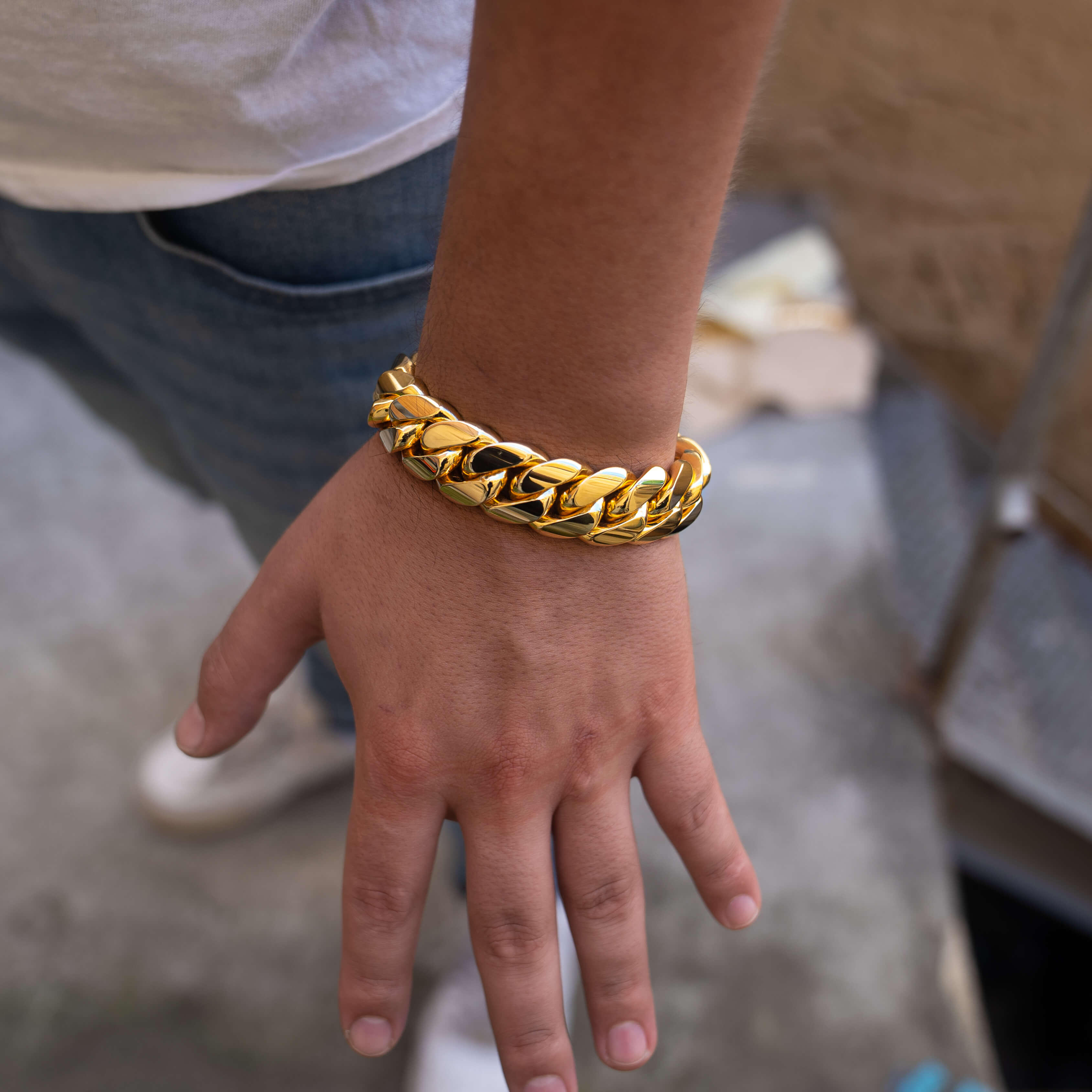 20 MM GOLD OVER SILVER BRACELET