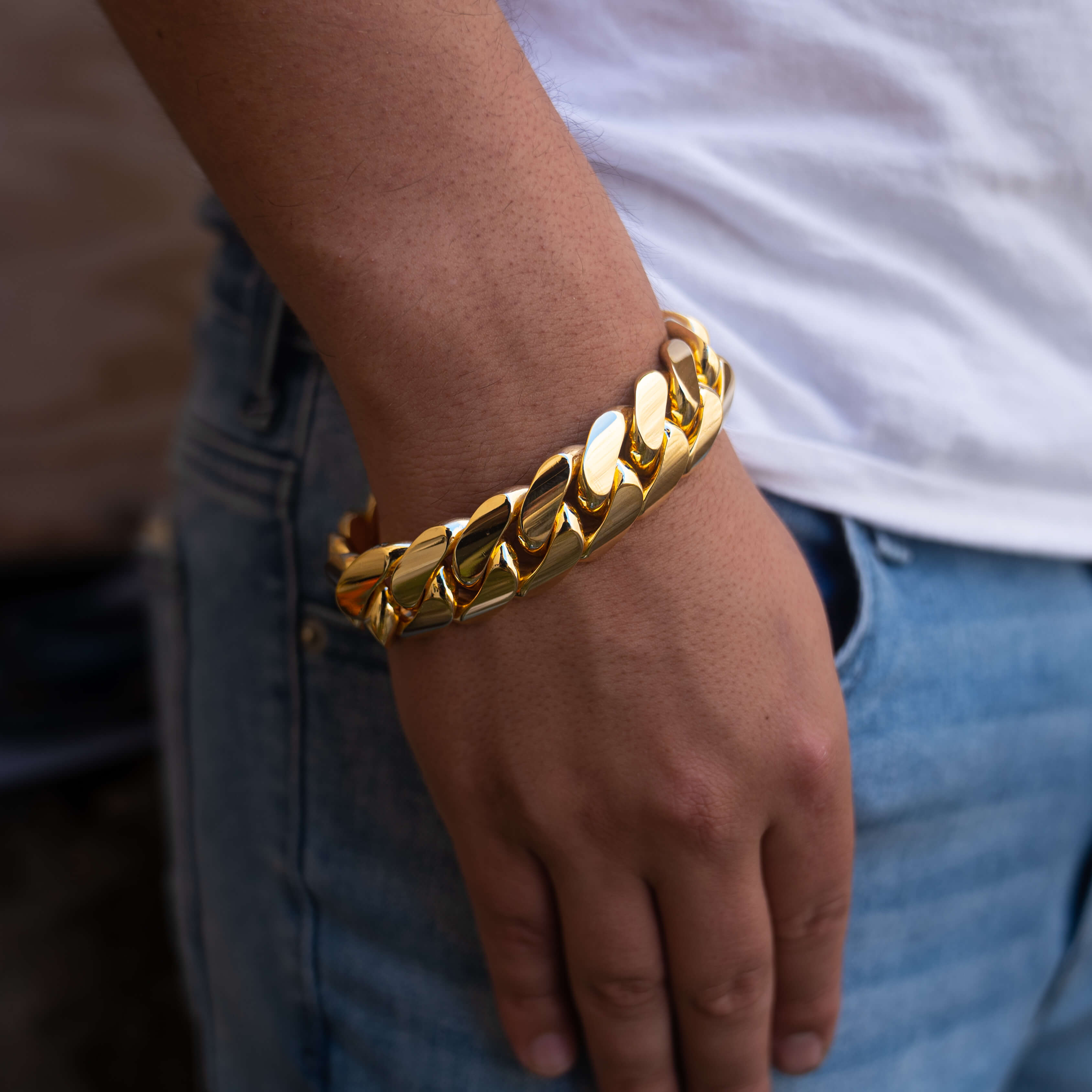 22 MM GOLD OVER SILVER BRACELET