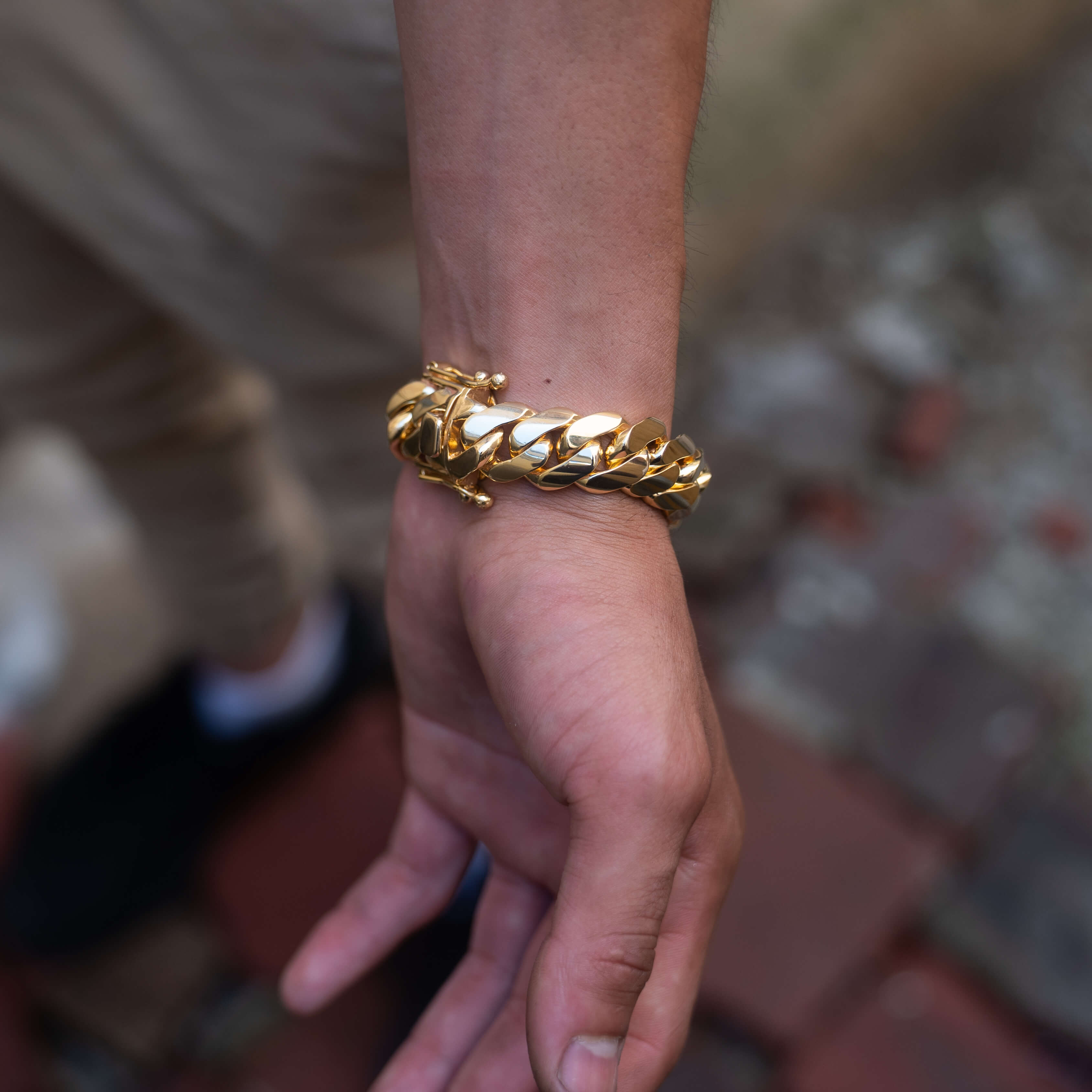 18 MM GOLD OVER SILVER BRACELET