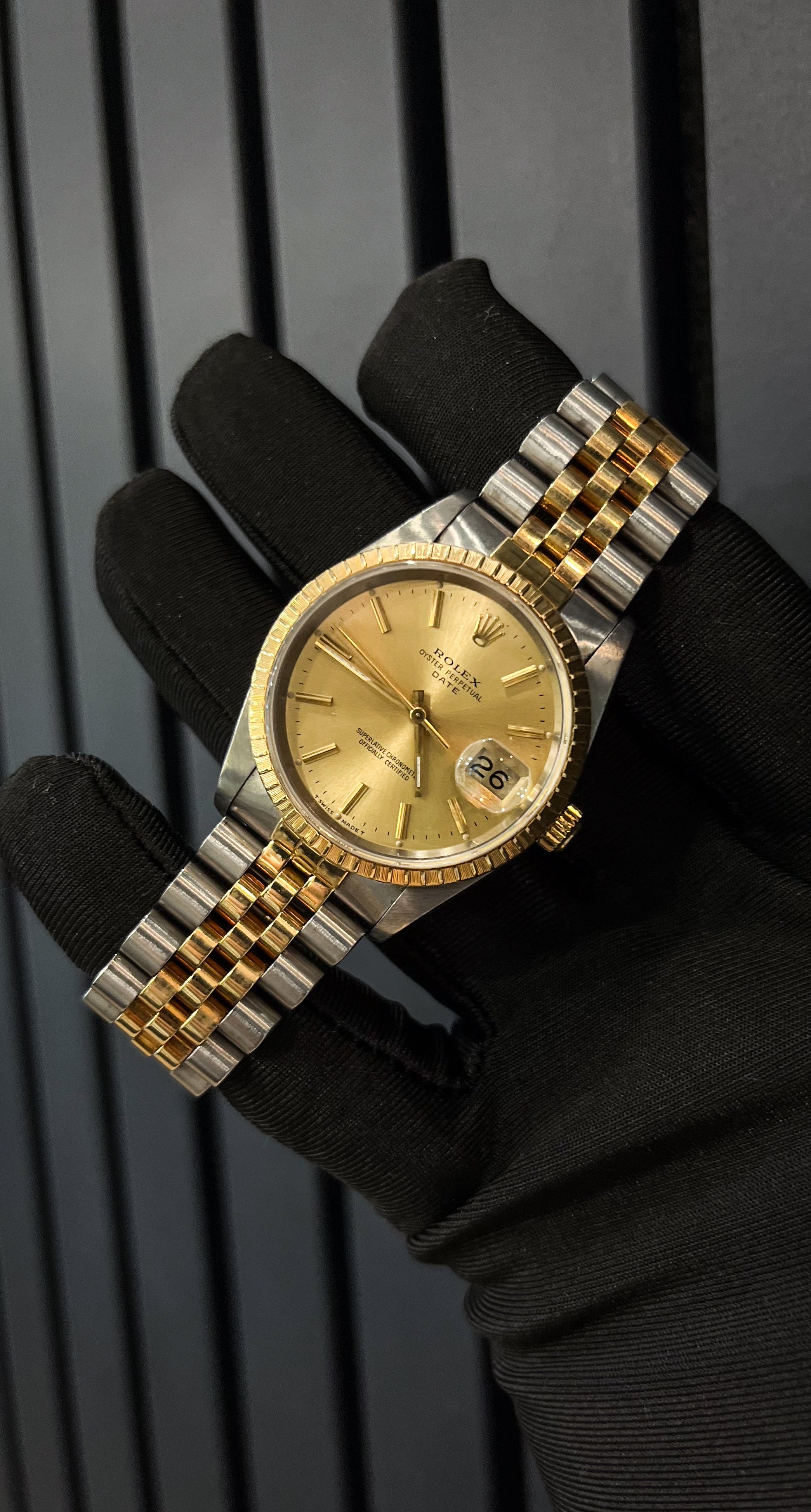Rolex Datejust 34MM Champagne Stick Dial