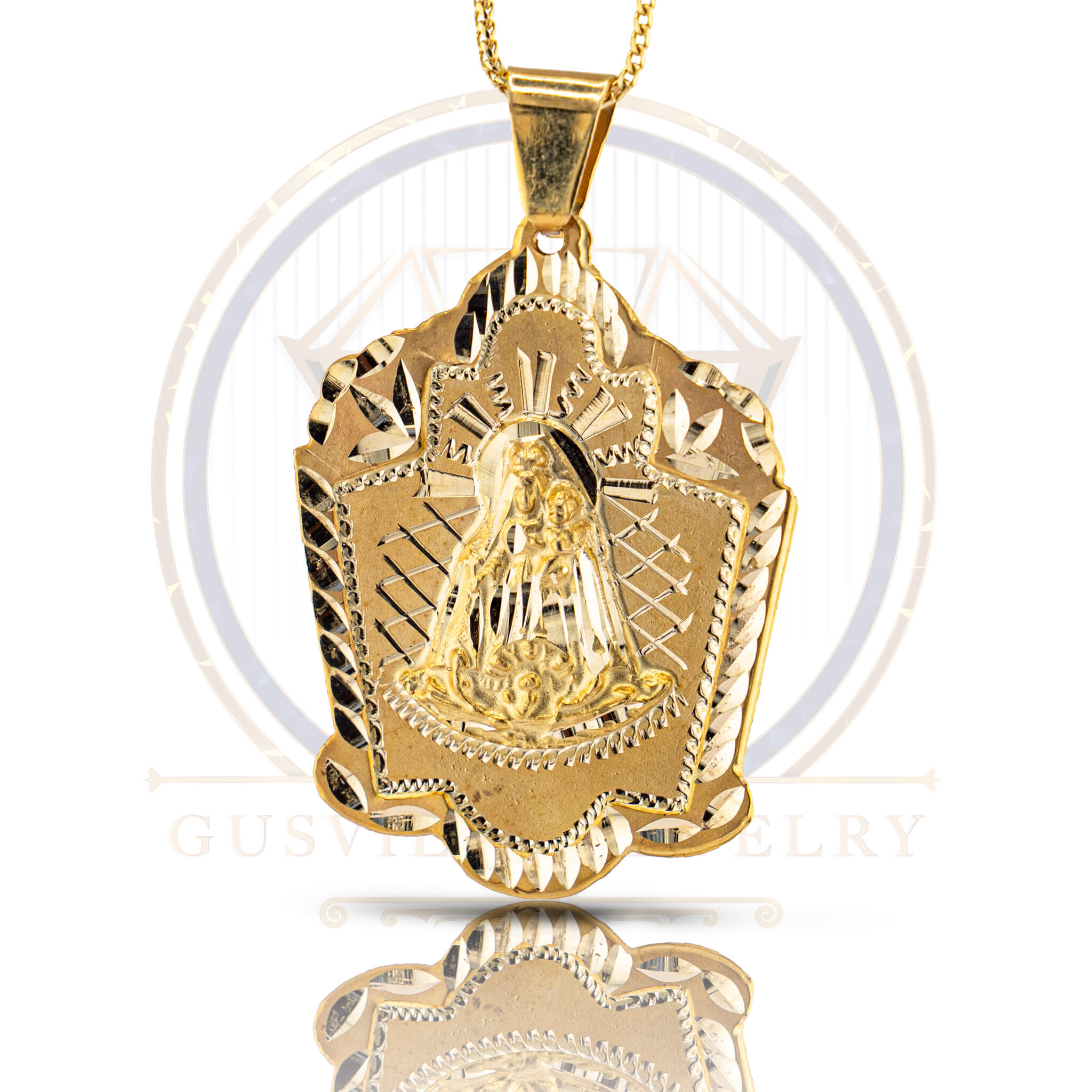 Caridad del Cobre Frame Pendant 10K