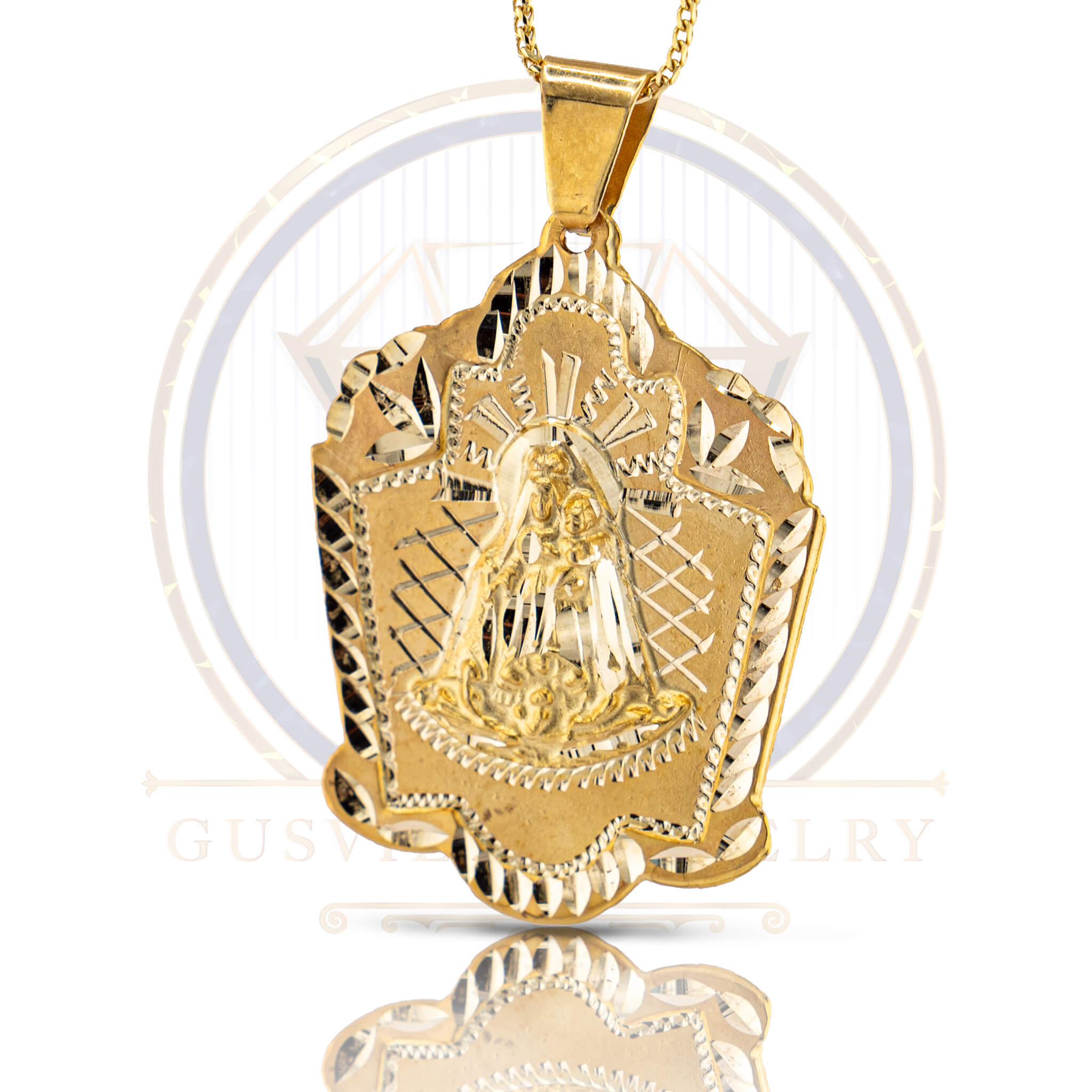 Caridad del Cobre Frame Pendant 10K