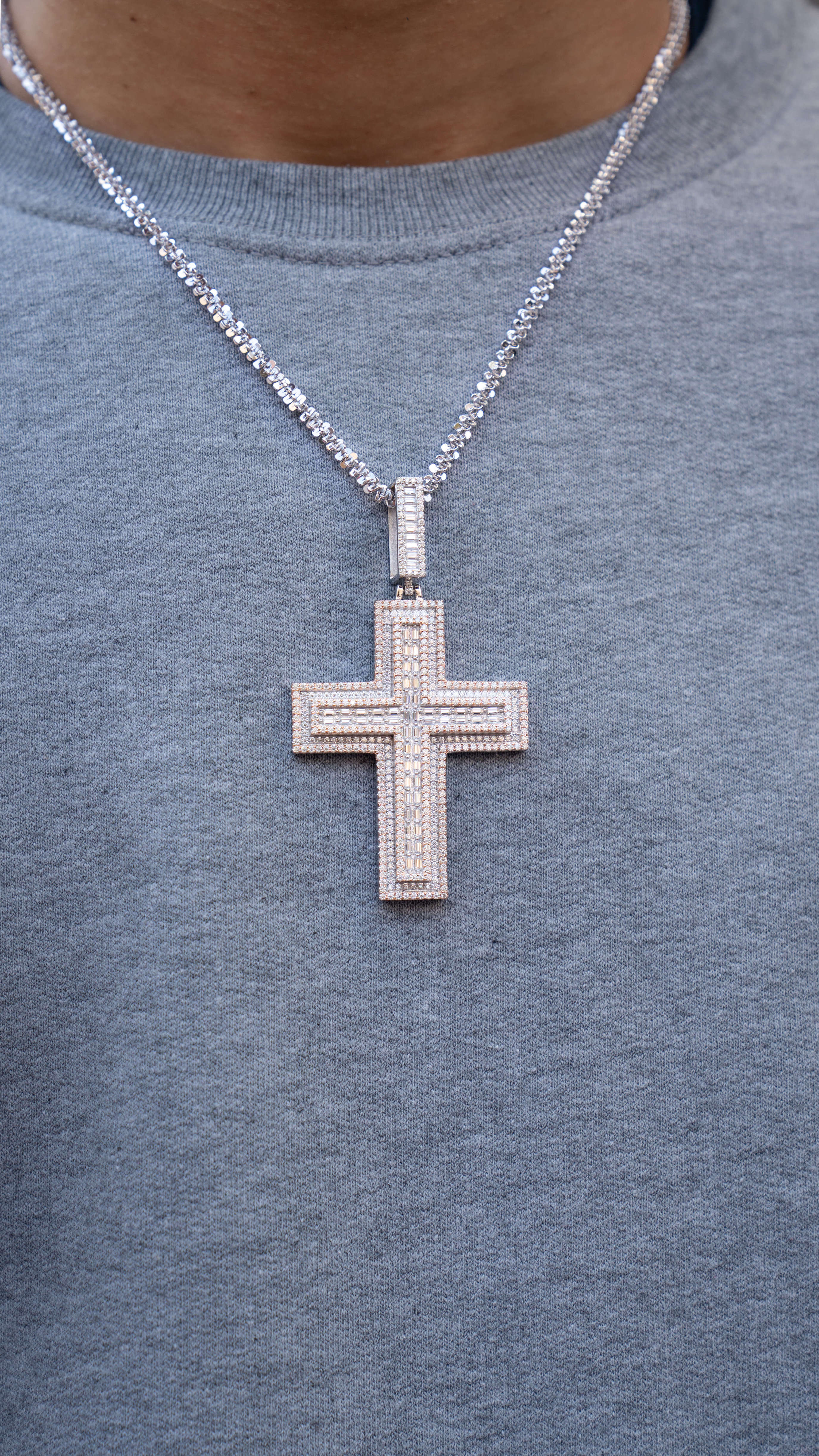 Pink Cross | Moissanite Pendant 13
