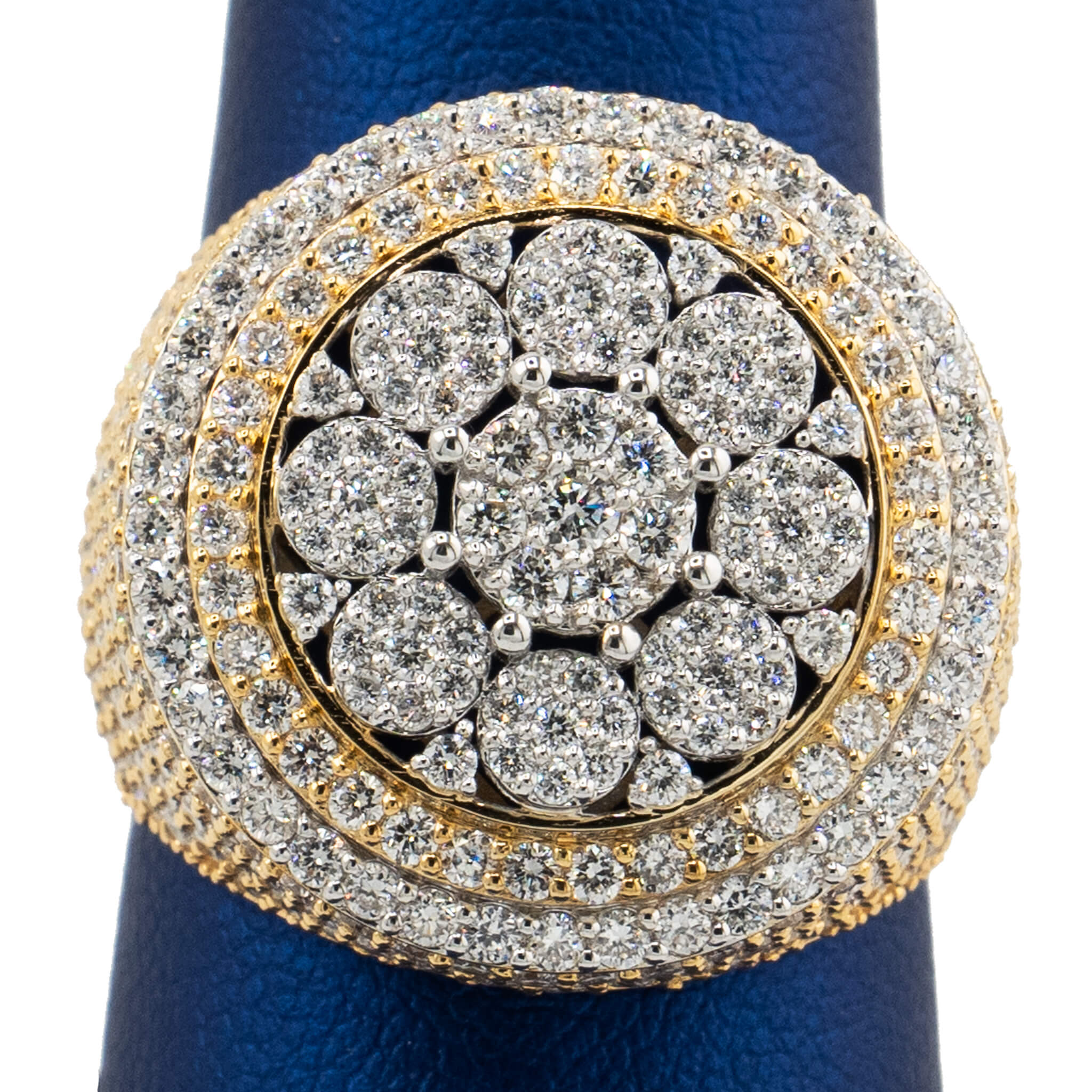 Round Triple Deck Diamond Ring 10k
