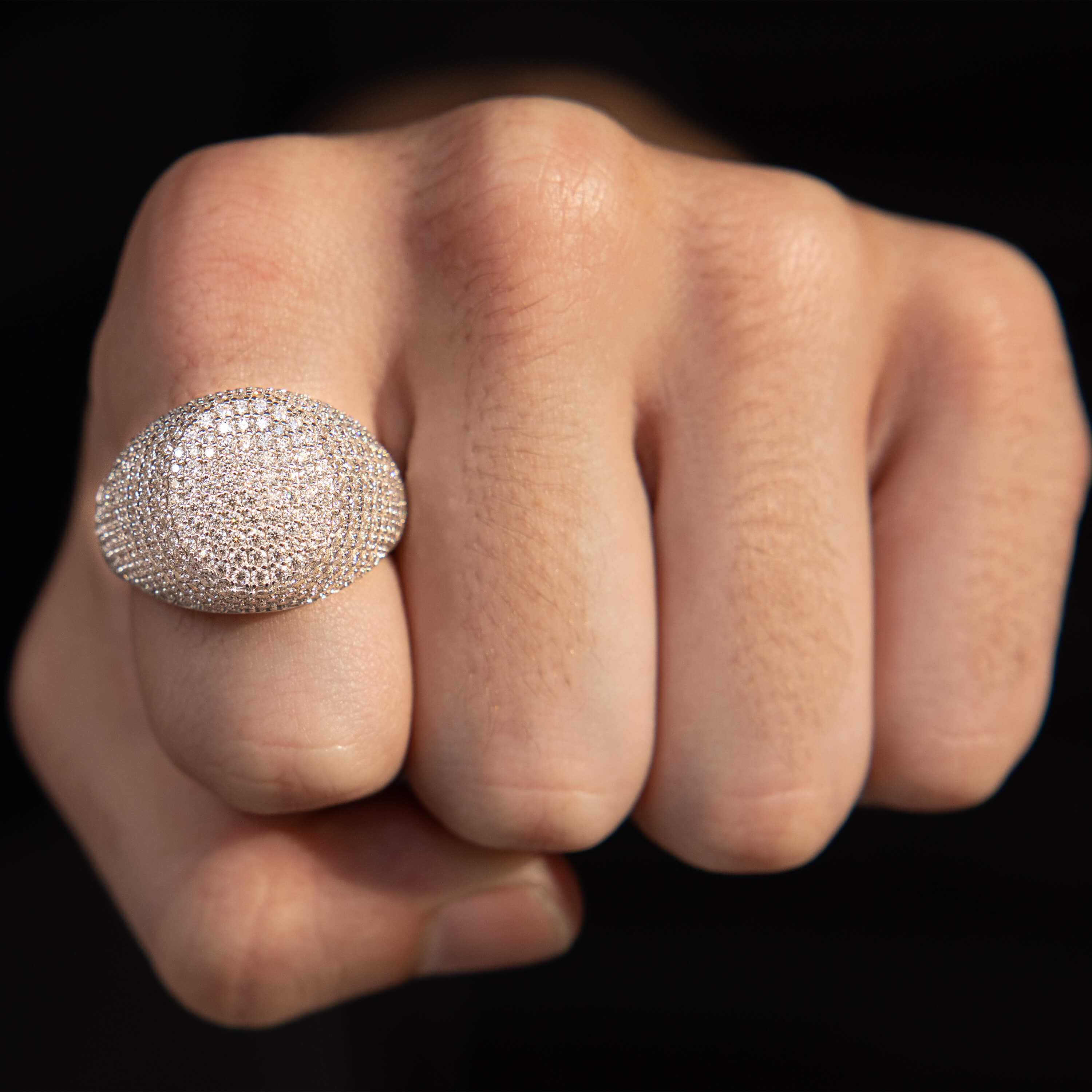 Round Filled Moissanite Ring