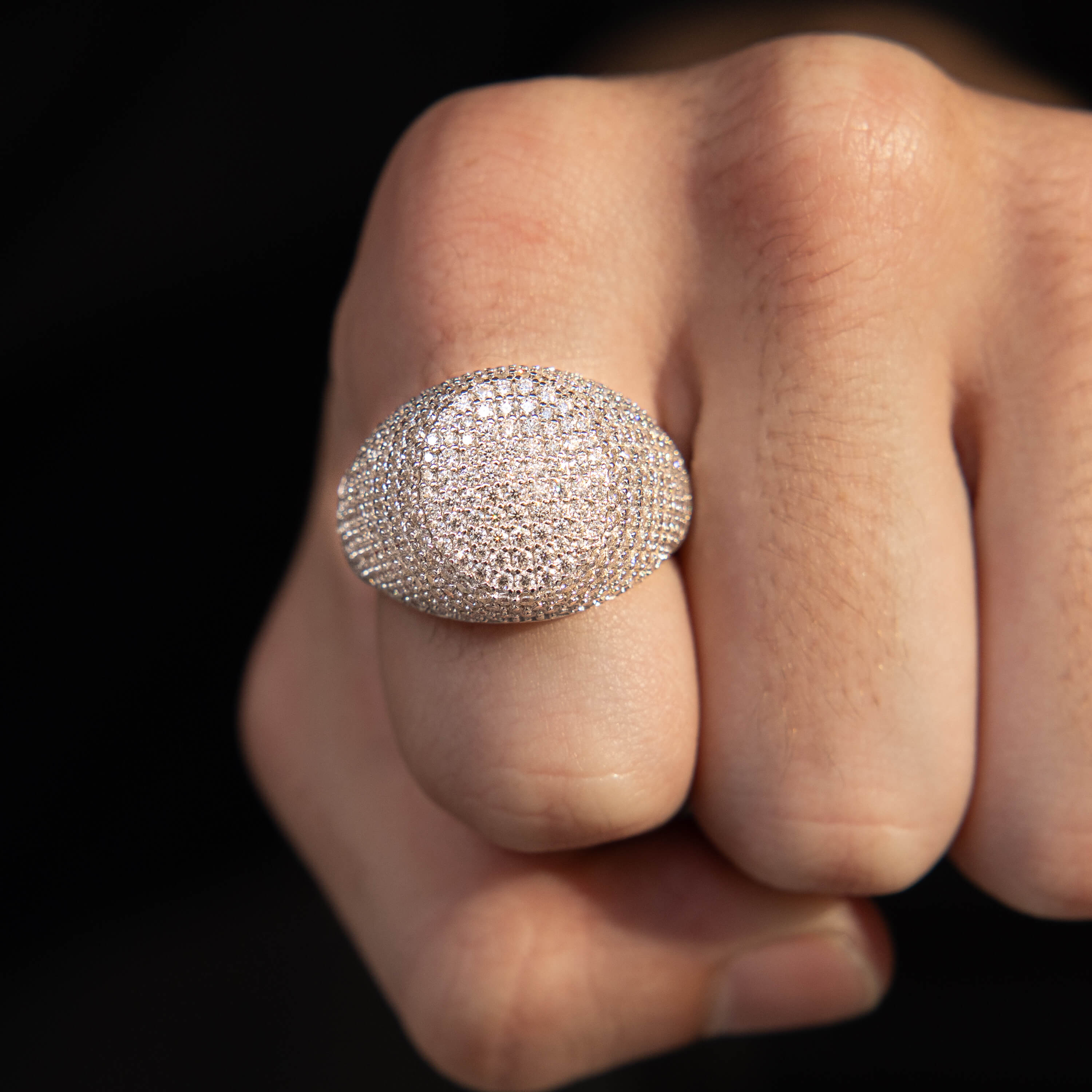 Round Filled Moissanite Ring