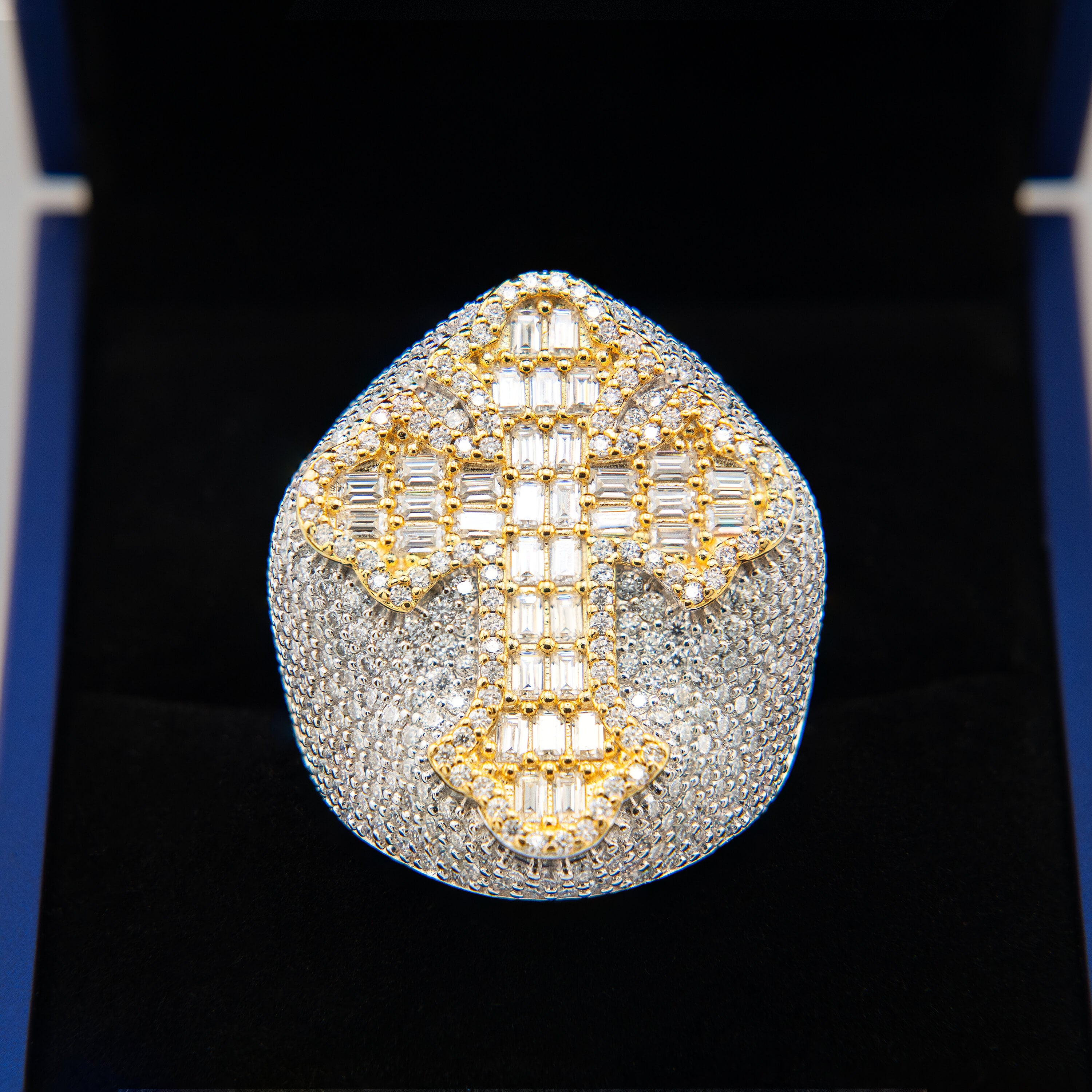 Gold Cross X Silver Ring