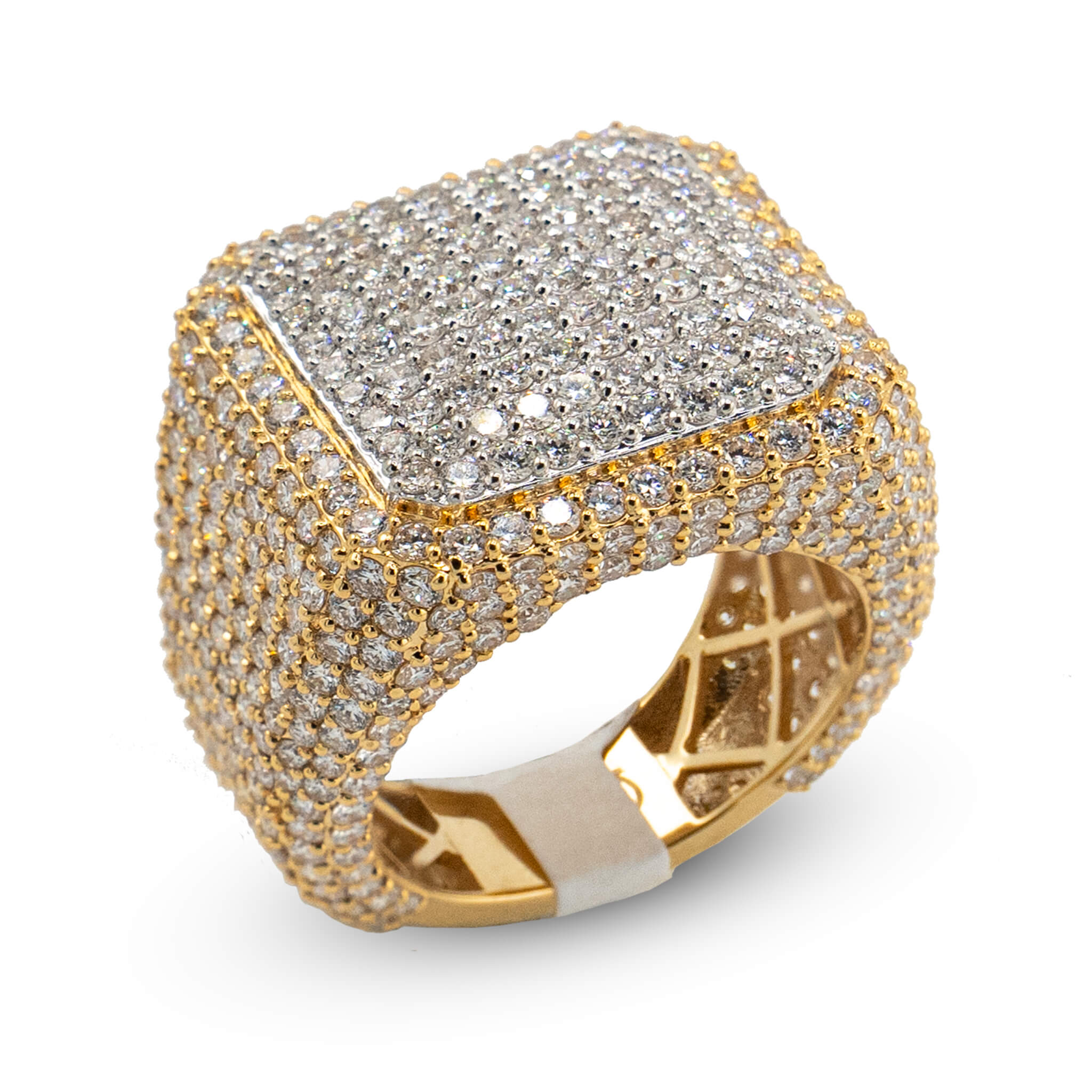square platform diamond ring 10k