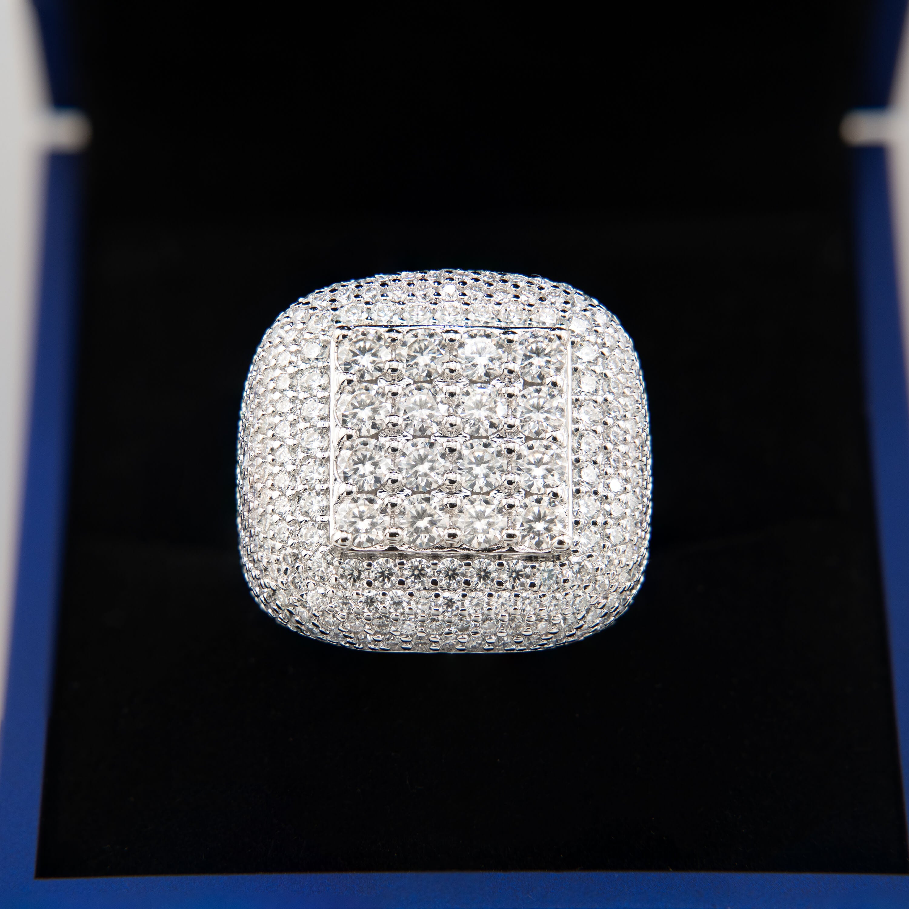 Rounded Square Moissanite Silver Ring