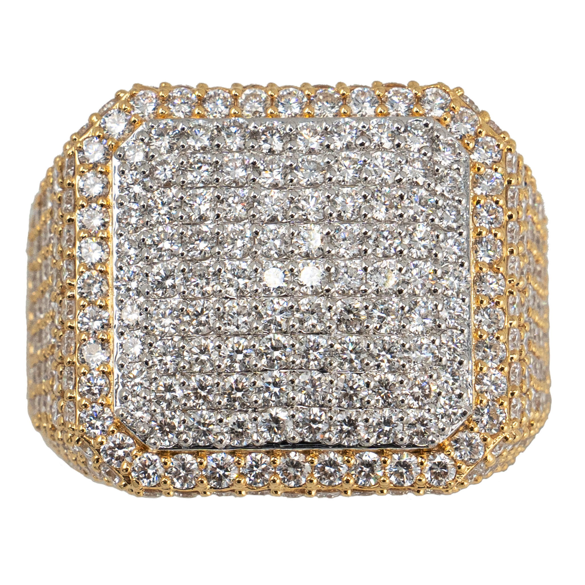square platform diamond ring 10k