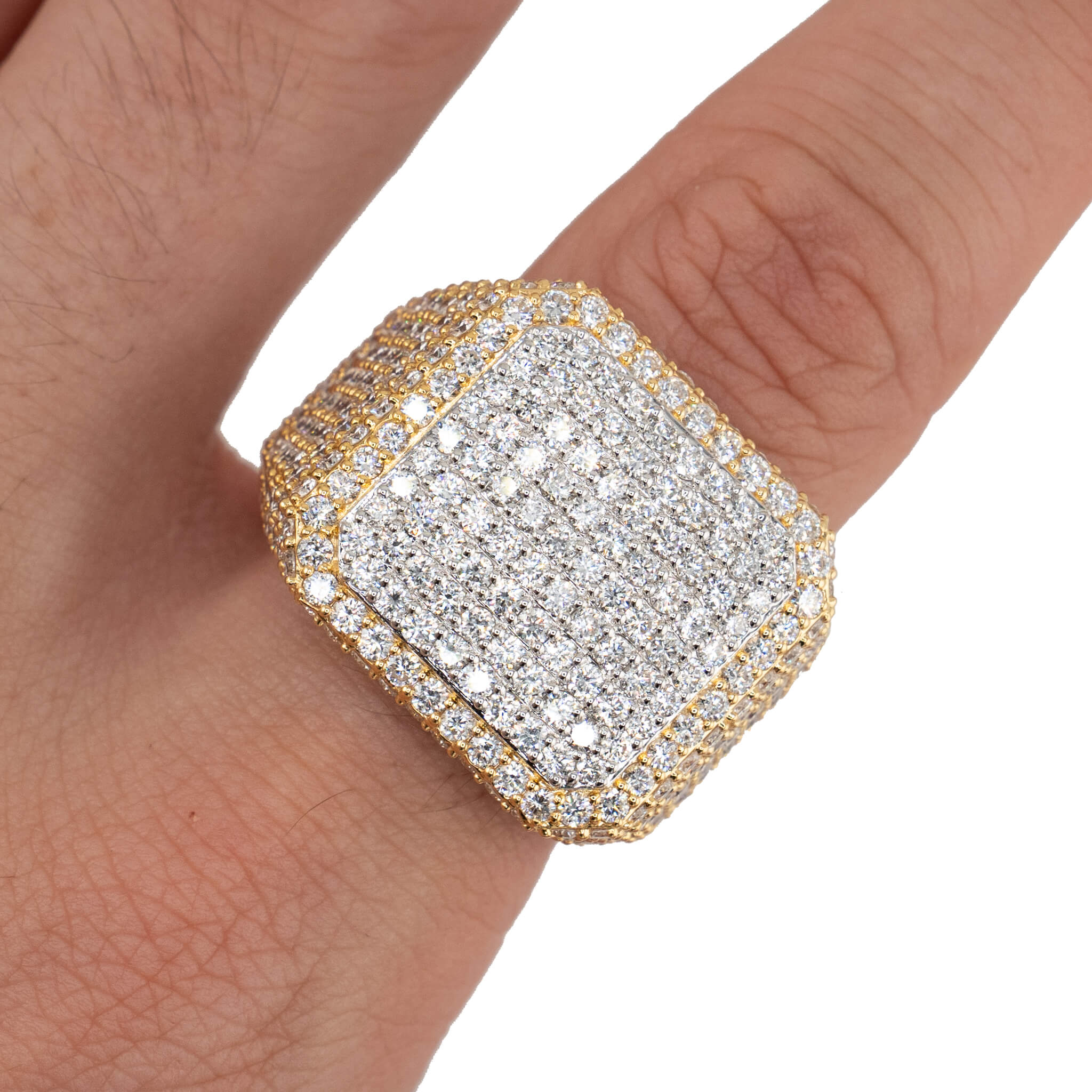 square platform diamond ring 10k