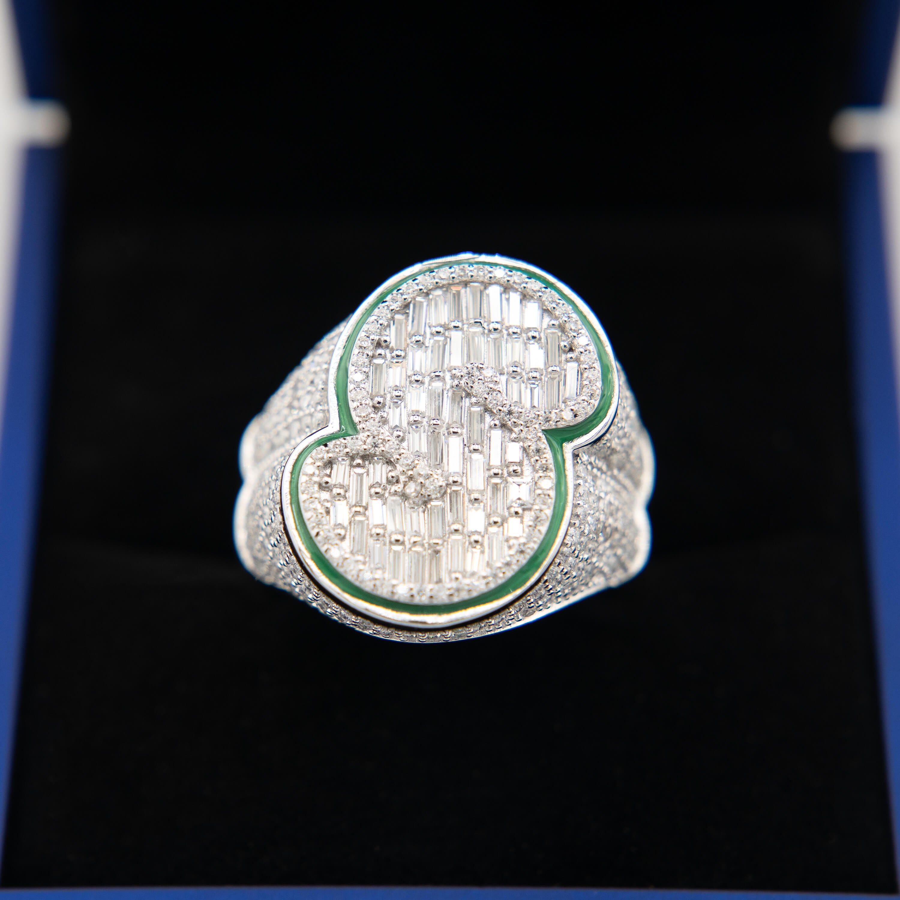 Outline "S" Moissanite Silver Ring