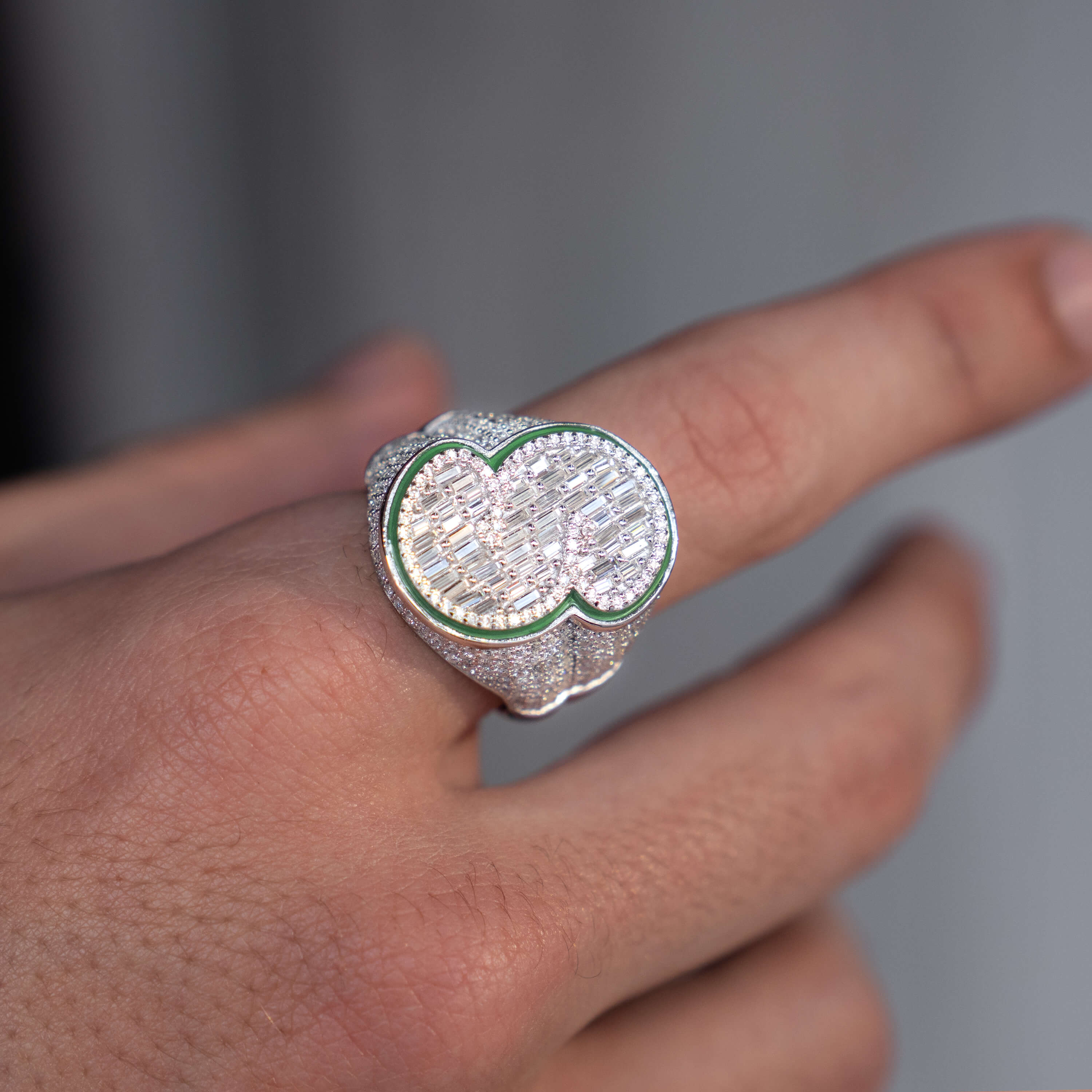 Outline "S" Moissanite Silver Ring