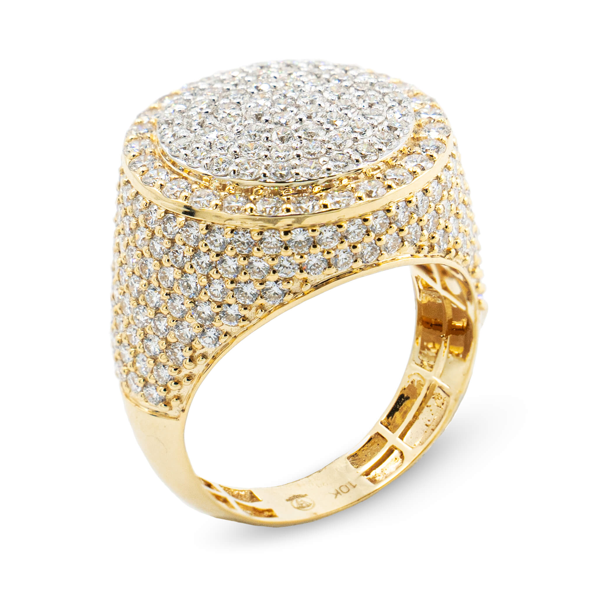 Double Deck Round Diamond Ring 10k