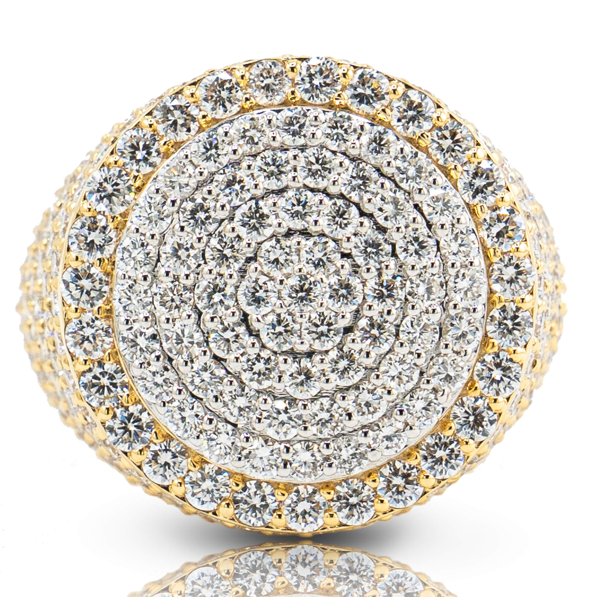 Double Deck Round Diamond Ring 10k