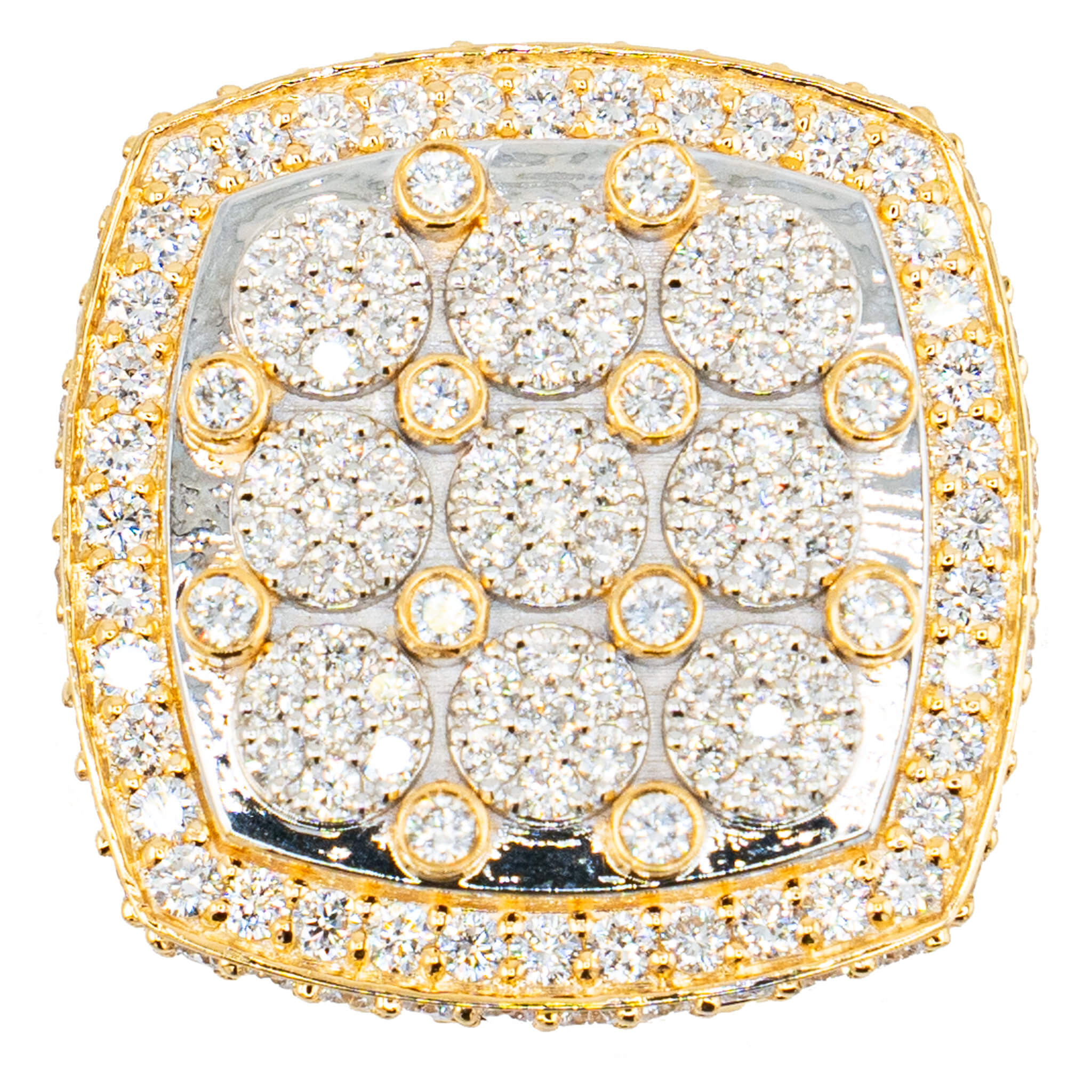 Double Deck Square Diamond Ring 10k