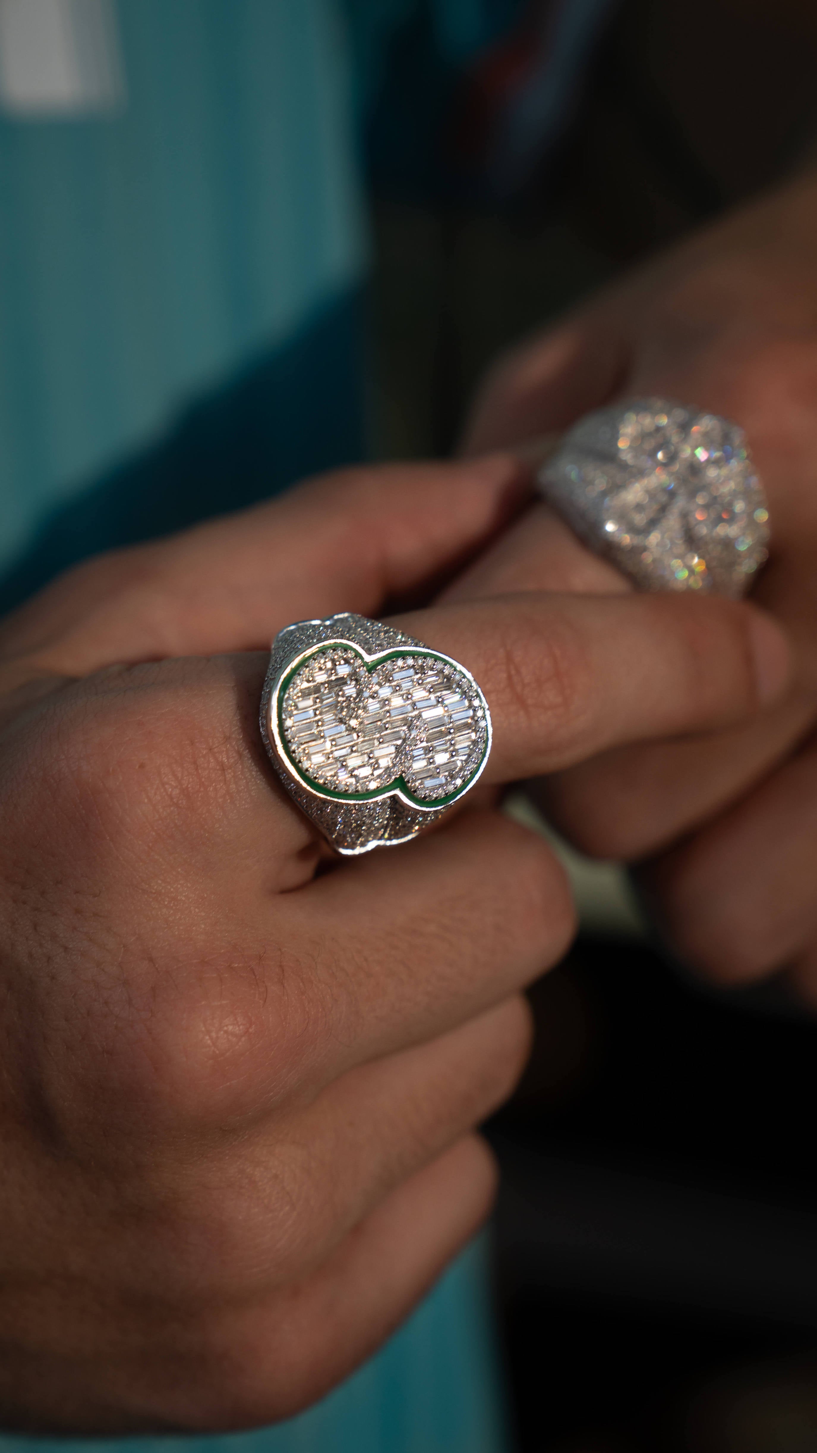 Outline "S" Moissanite Silver Ring