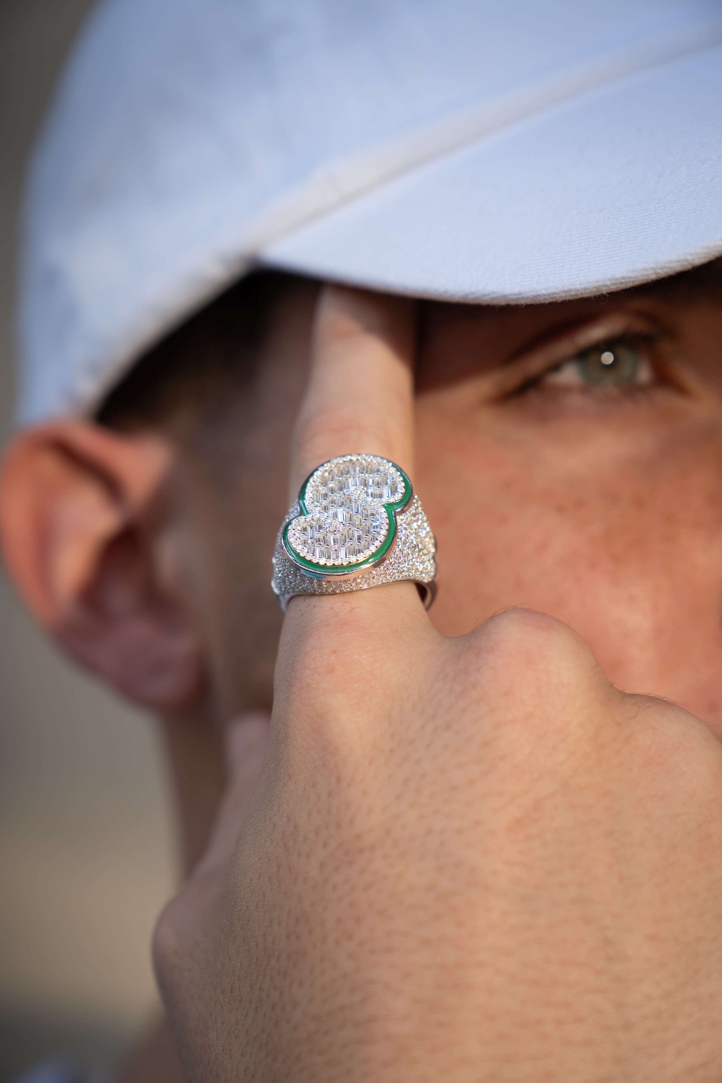 Outline "S" Moissanite Silver Ring