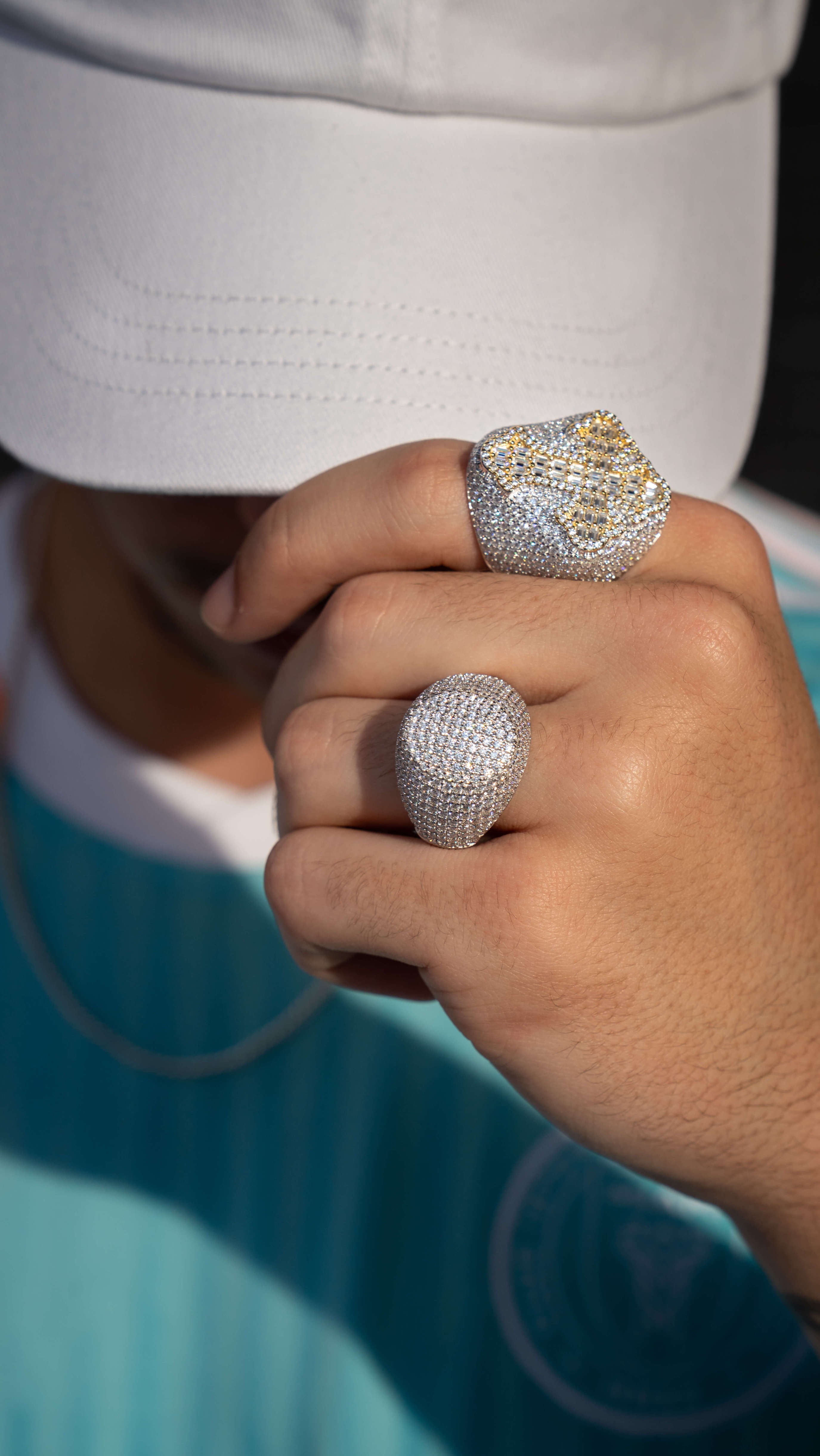 Gold Cross X Silver Ring