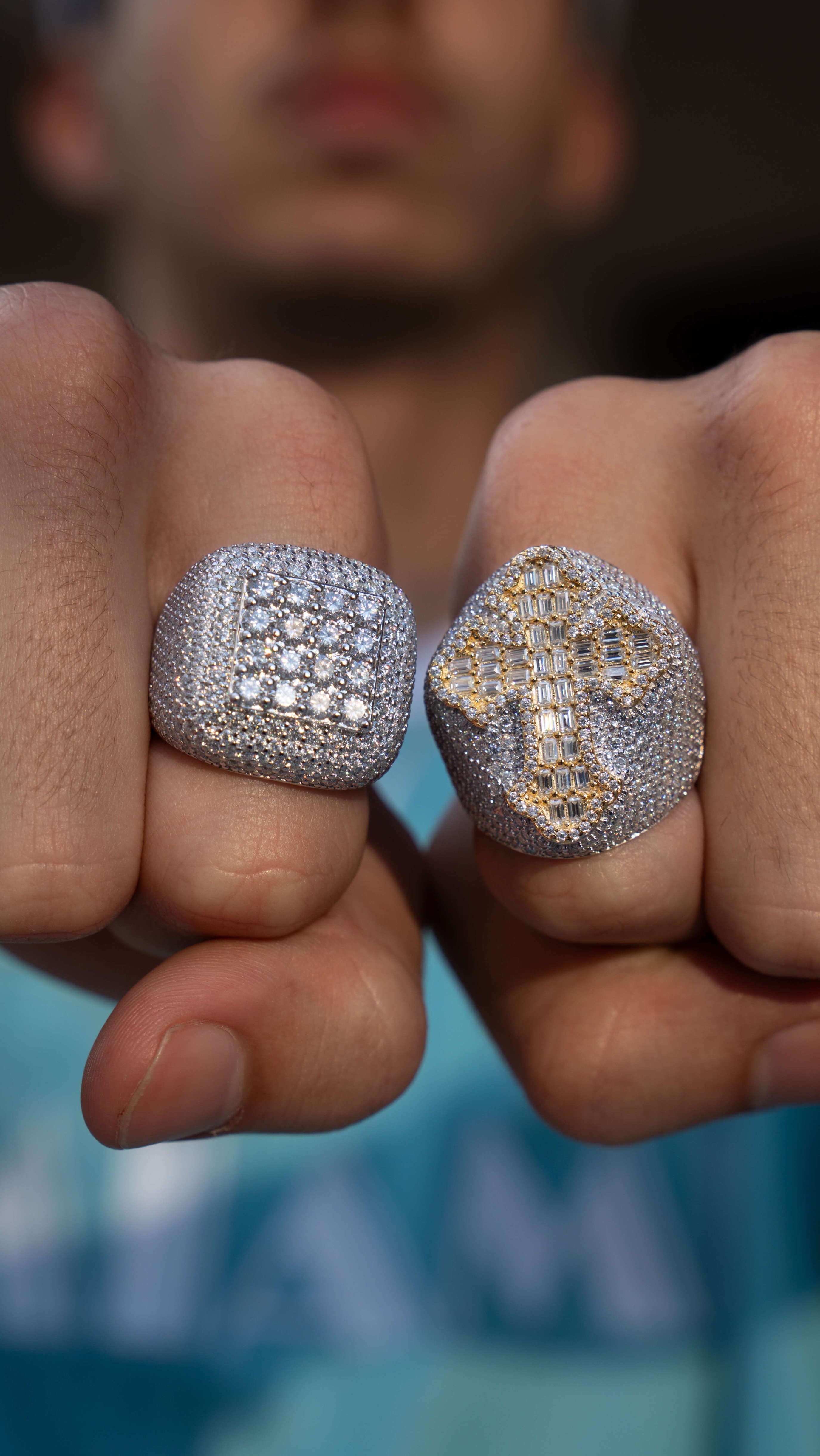 Gold Cross X Silver Ring