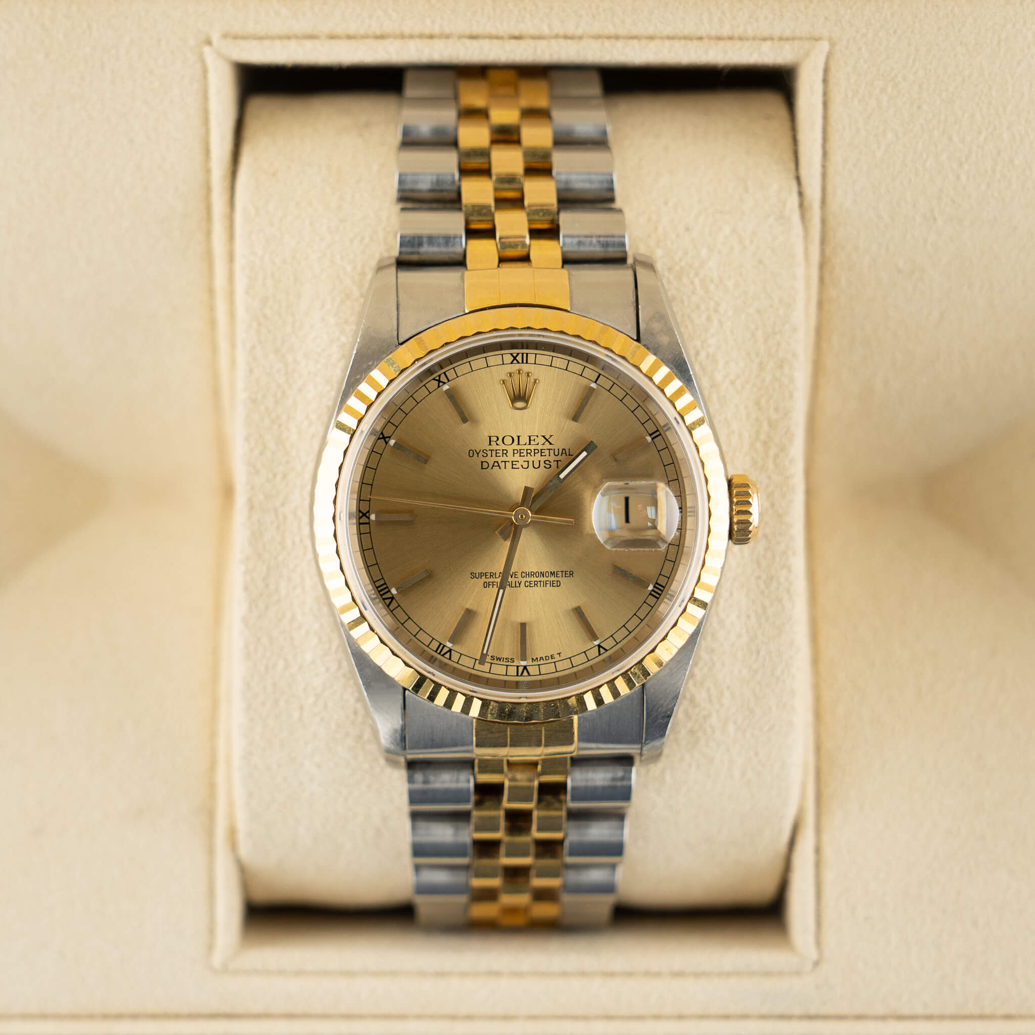 ROLEX DATEJUST 36MM CHAMPAGNE DIAL 1995