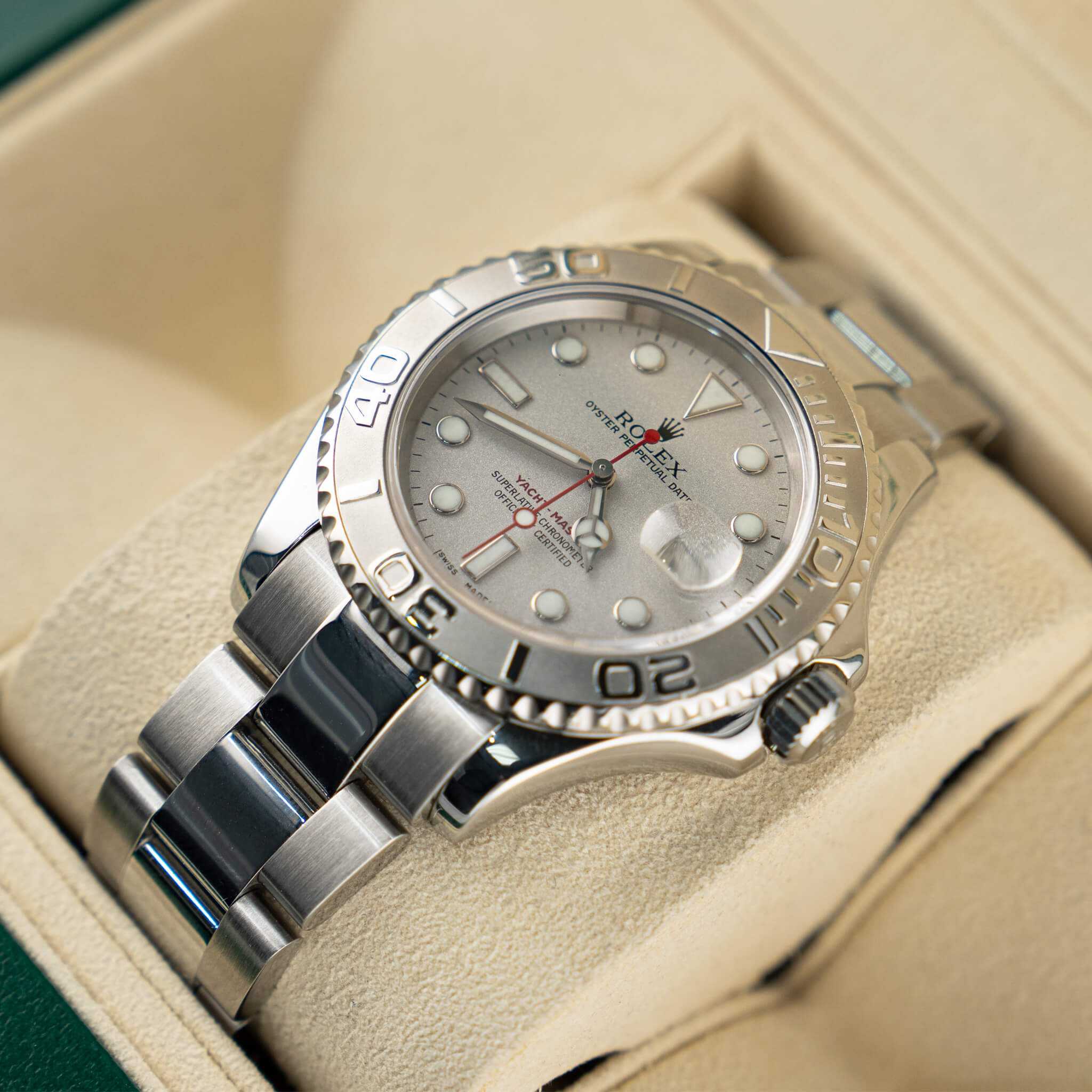 2002 Rolex Yacht Master Platinum Bezel