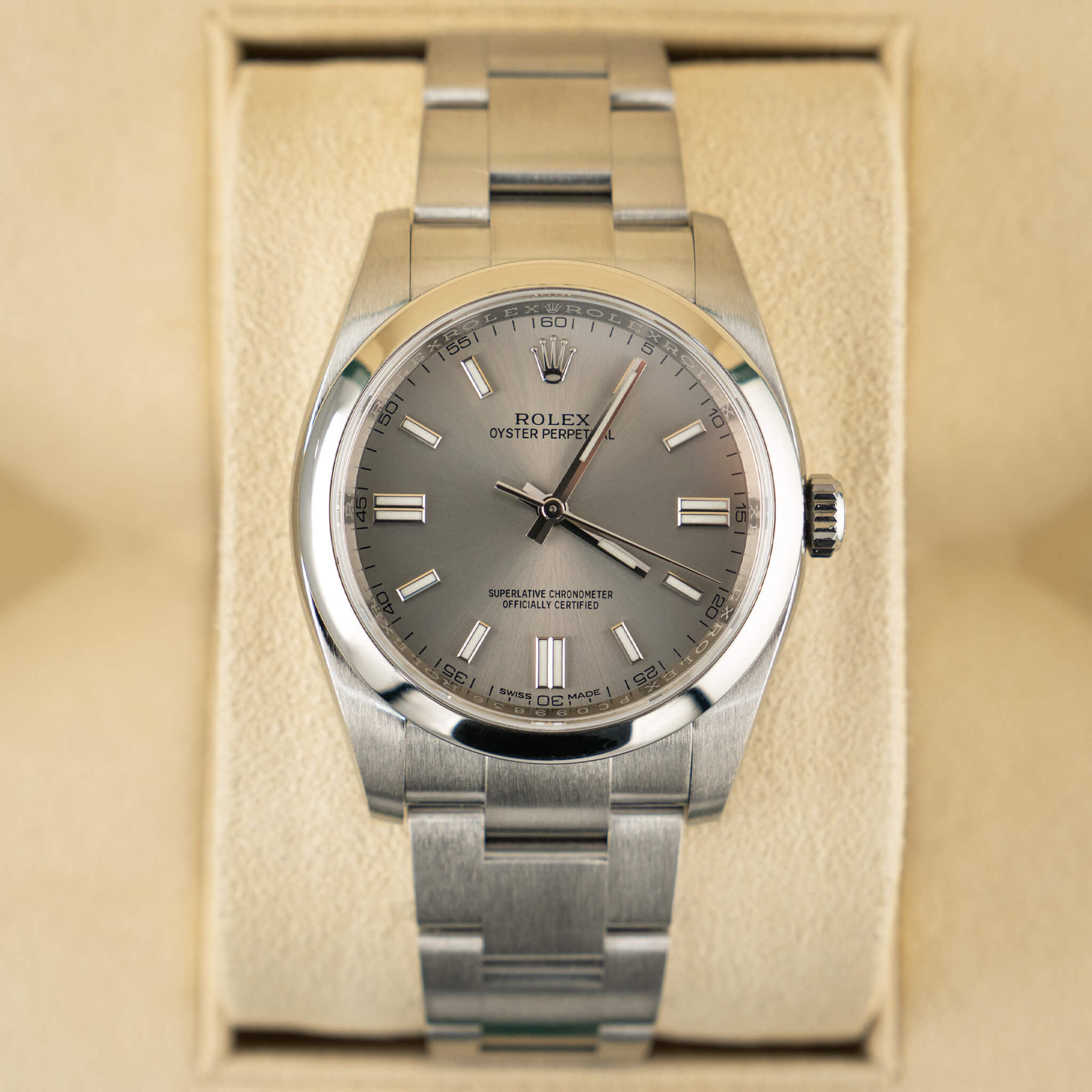 2015 Rolex Oyster Perpetual Rhodium Dial