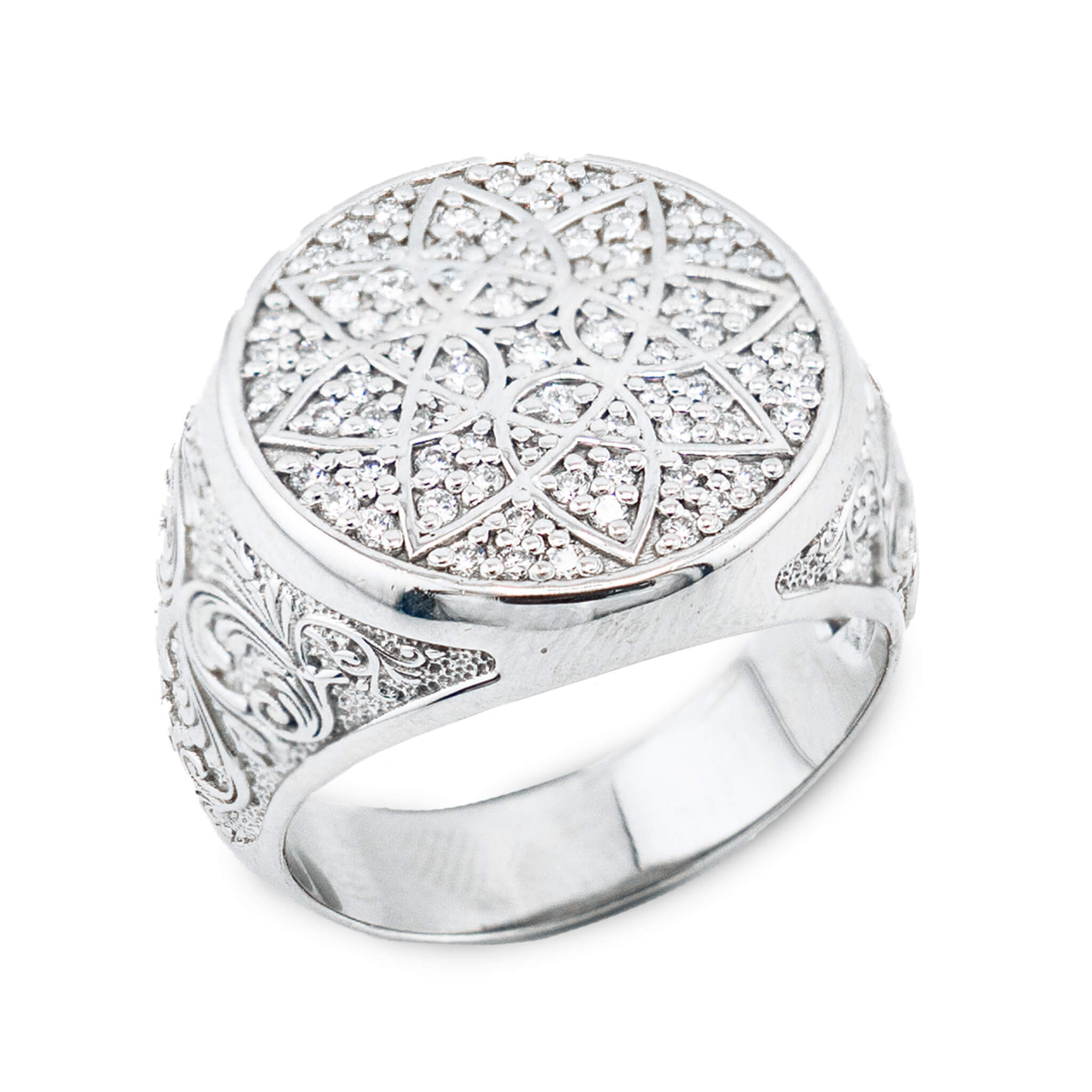 Floral Halo Diamond Ring
