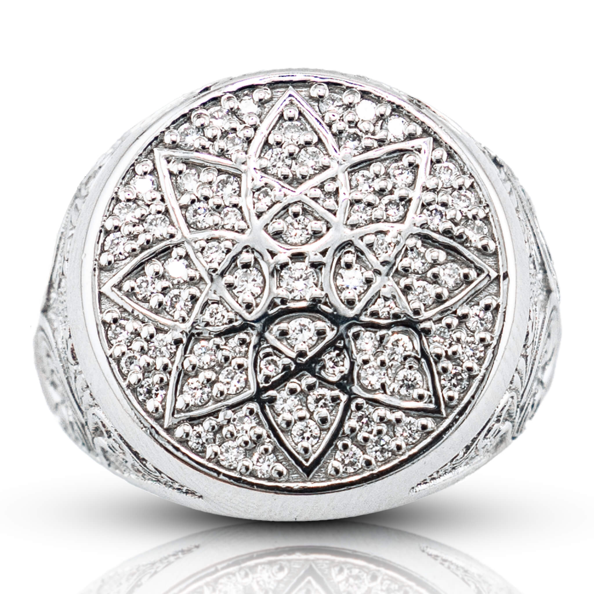 Floral Halo Diamond Ring