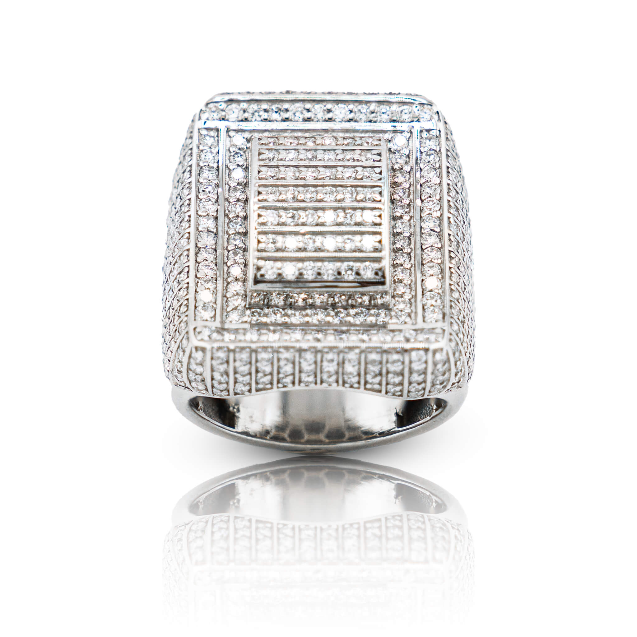 Rectangle Geometric Diamond Ring