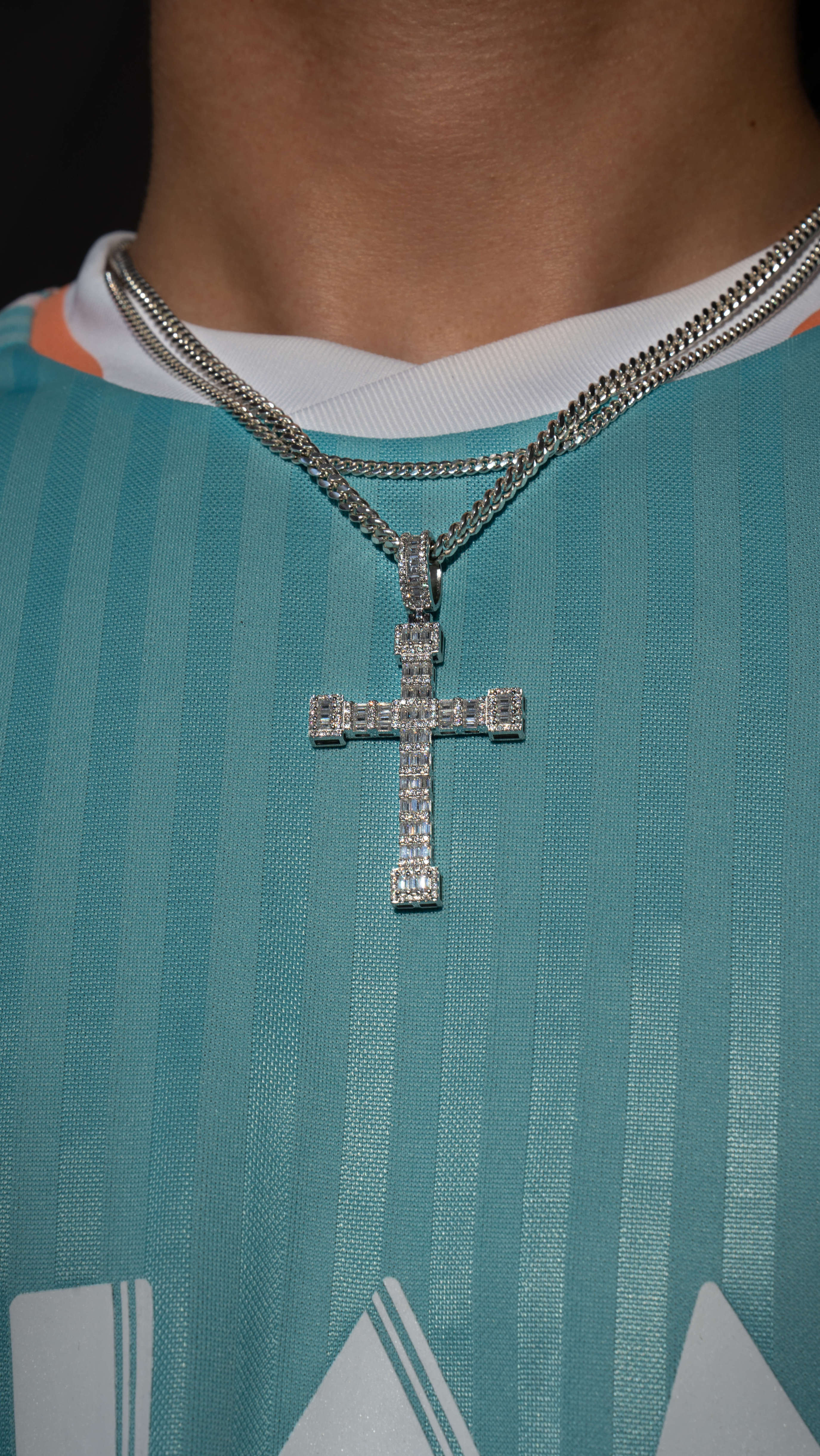 Square Cross | Moissanite Pendant 14