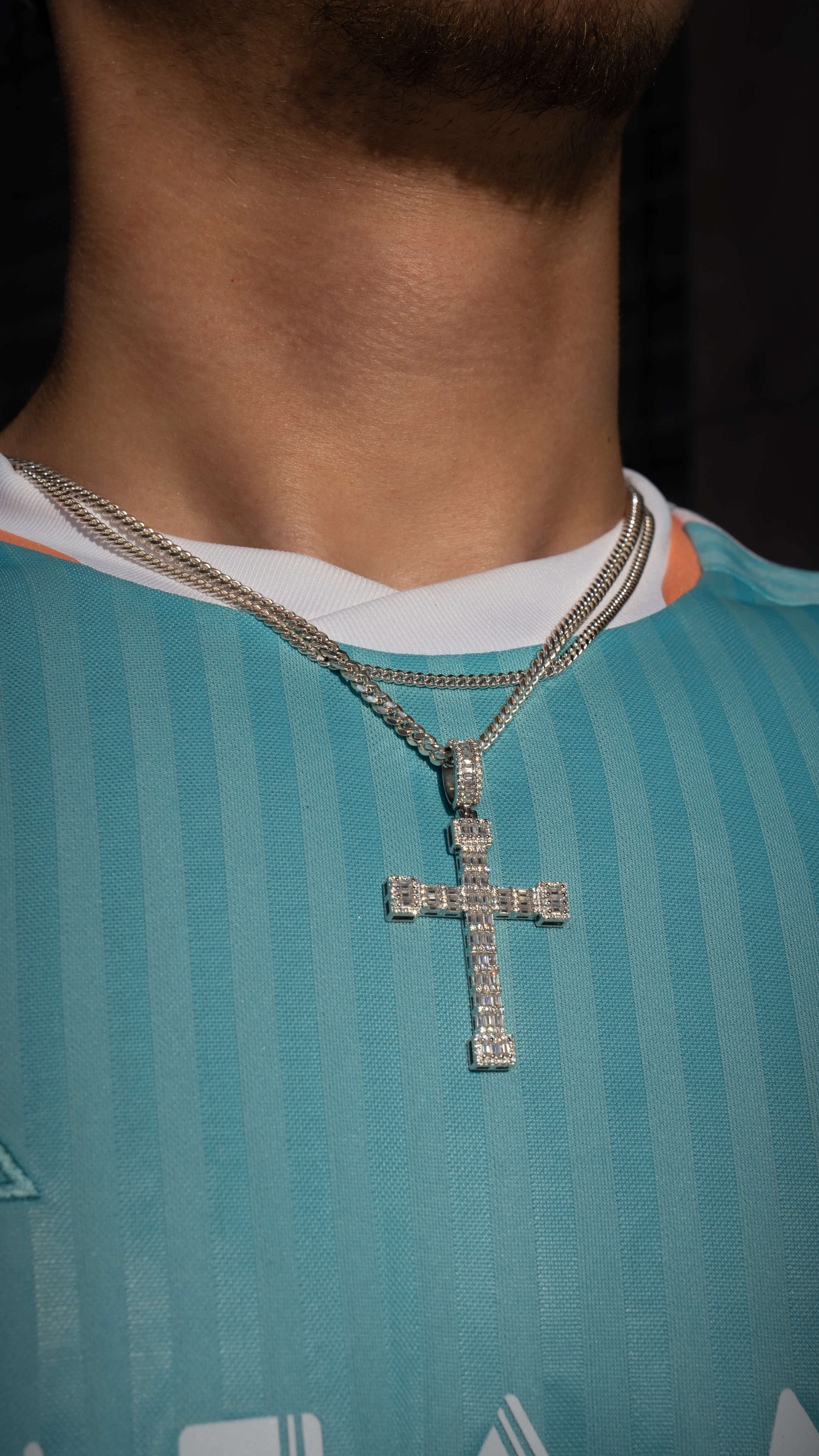 Square Cross | Moissanite Pendant 14