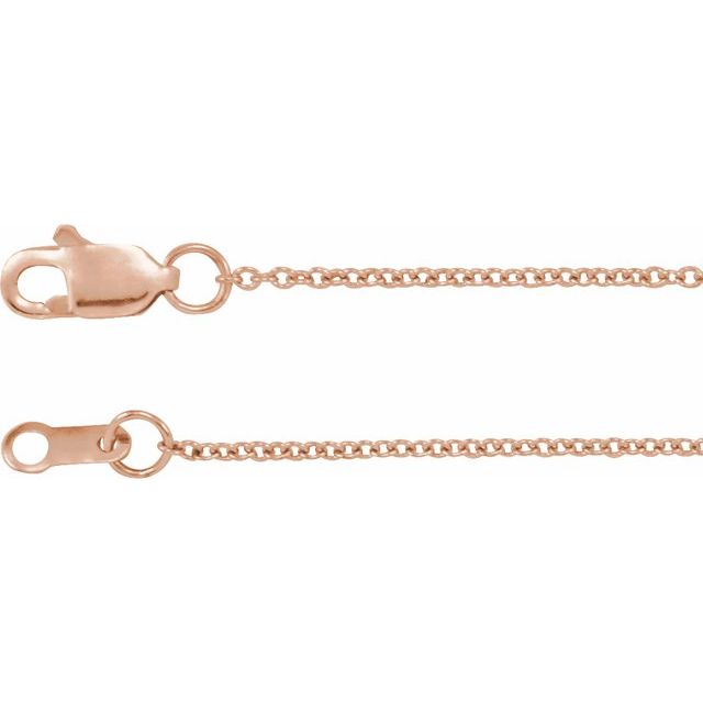 14K Rose Gold 1 mm Cable Chain – 20 inches by Ch1015 Series