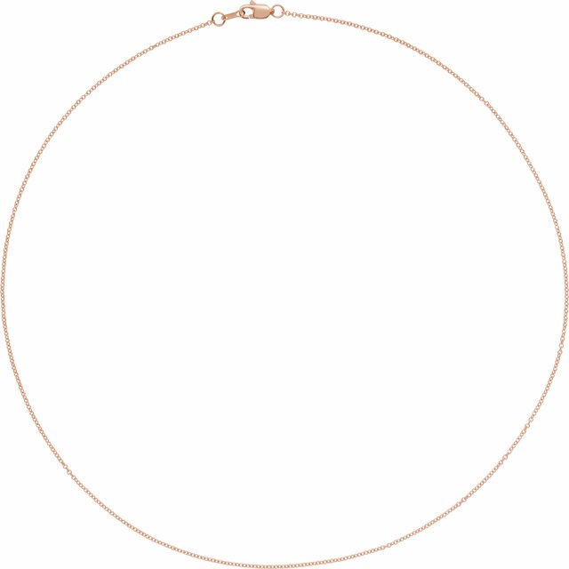 14K Rose Gold 1 mm Cable Chain – 20 inches by Ch1015 Series